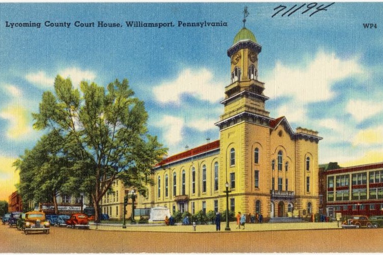  Lycoming County Court House, Williamsport, Pennsylvania - Photo Credit: The Mebane Greeting Card Co. - [Public domain], via Wikimedia Commons