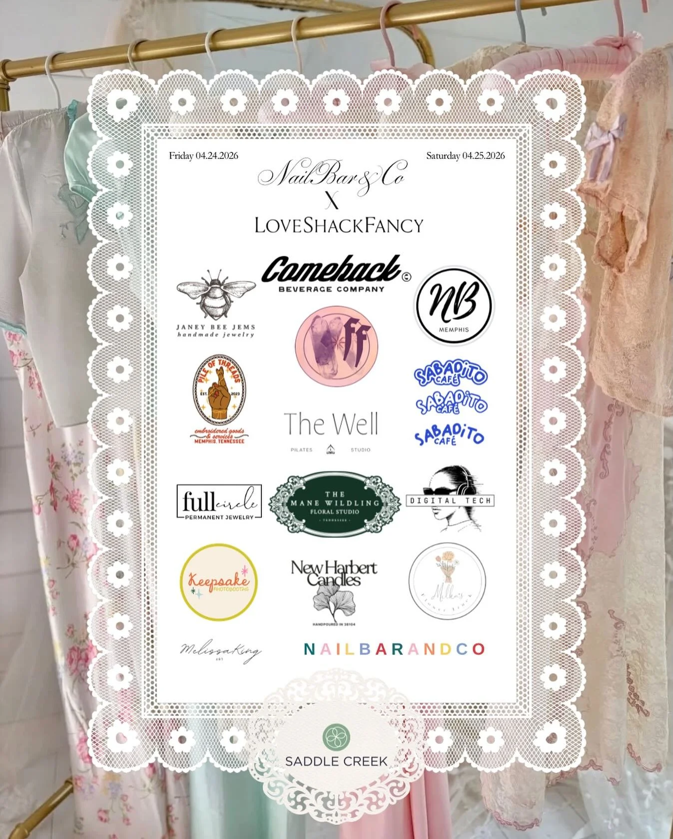Alright Memphis&hellip; consider this your official invite 💌

These are the dreamy vendors joining us April 24&ndash;25 for our LoveShackFancy shopping weekend and trust, you&rsquo;re going to want to be there both days. Grab your friends and come r