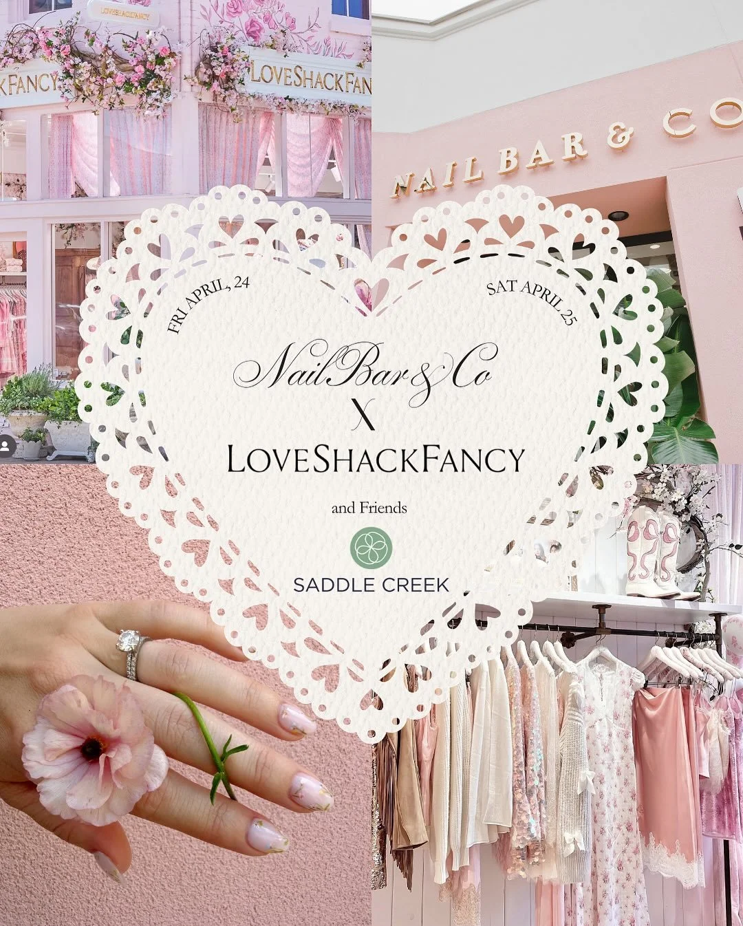 Join us at Nailbar &amp; Co to shop LoveShackFancy in-store this weekend only and explore our local vendor lineup this weekend. Who are you bringing with you?

Rain or shine.
