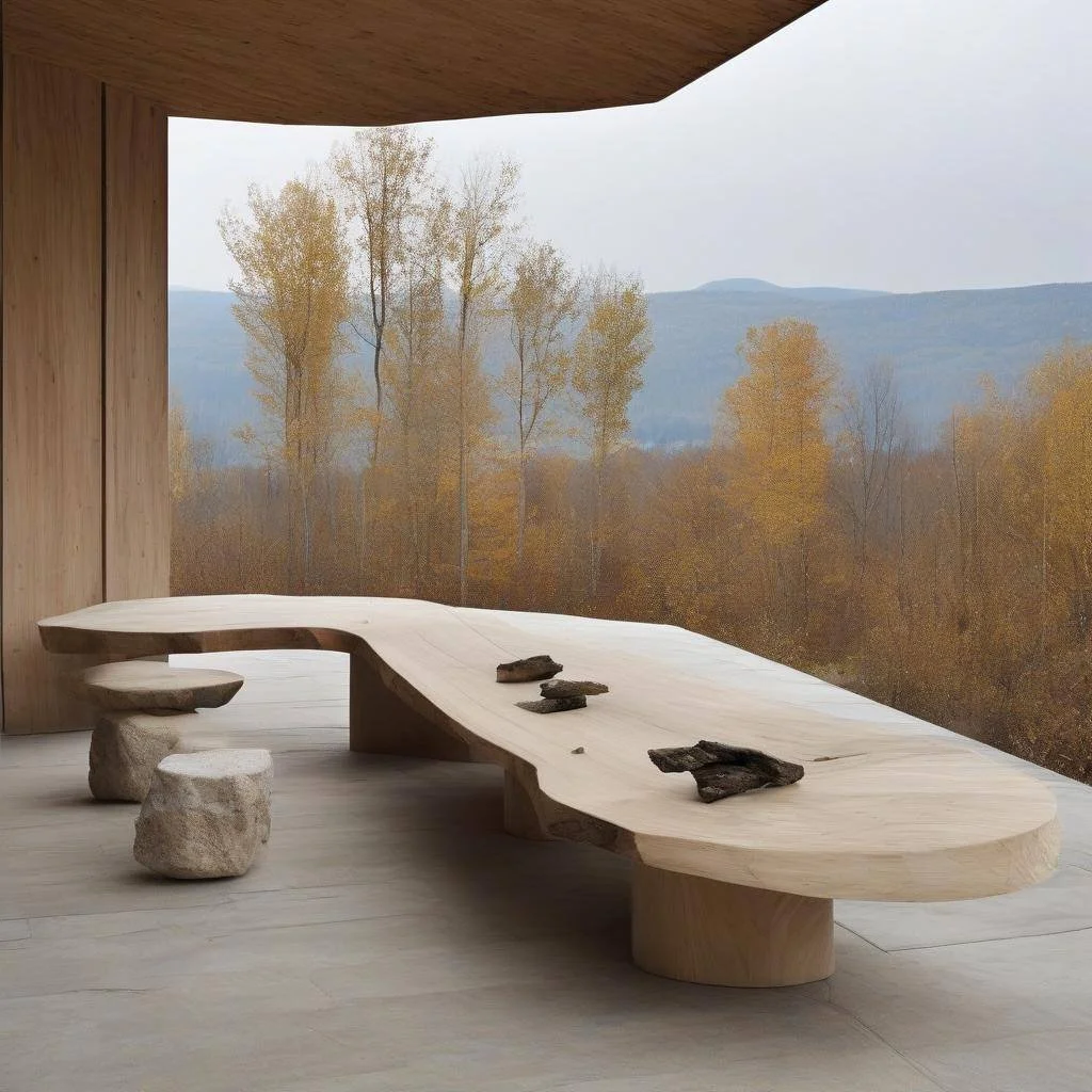  The design integrates durable materials and forms that embody a symbiosis between human and natural elements. This fusion of strict geometric lines and organic curves ensures both the longevity of the structures and their seamless integration with t
