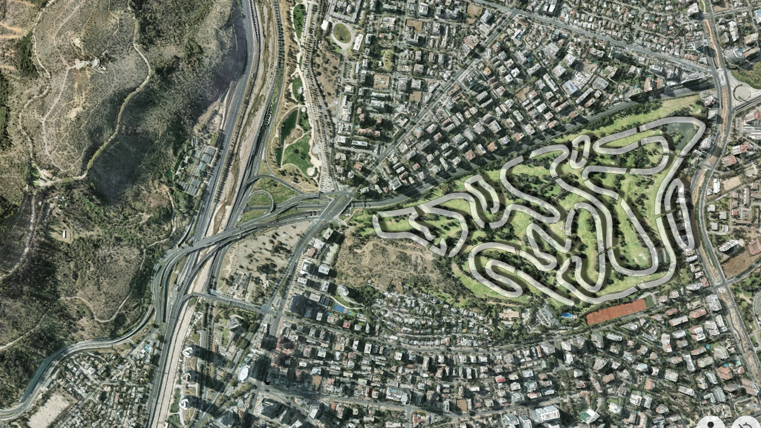 Masterplan Development Strategy  Deconstruction of Grid: Replace existing orthogonality with a soft-grid—a network of zones that respond to topography and human-scale movement. ◯ Hybrid Ground: Mix of natural and synthetic terrains (sand, grass, wat