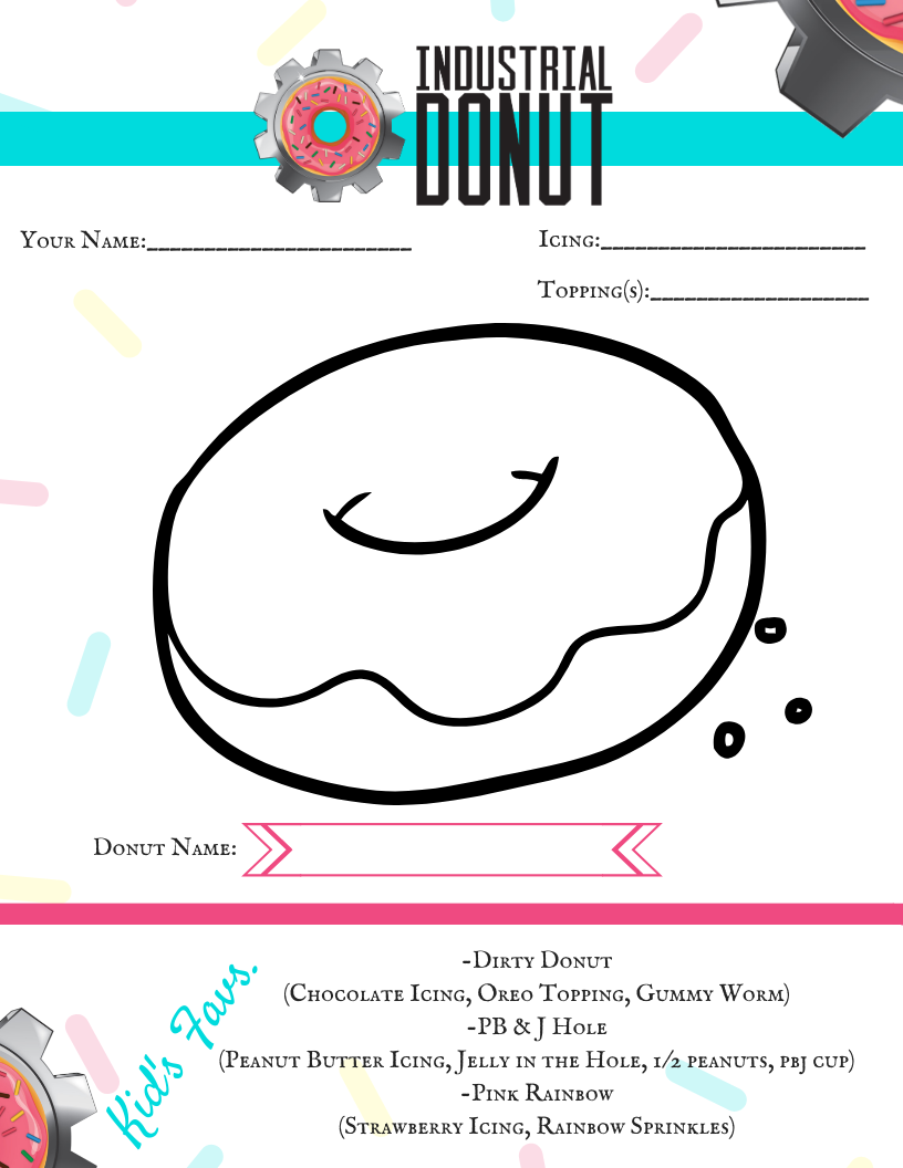 Donut Coloring Sheet Industrial Donut