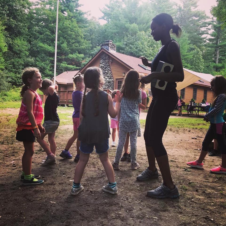  Girls Scouts learning to dance 