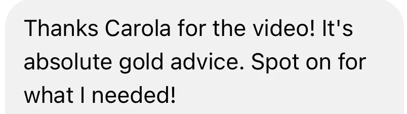 Sarah's Unstuck Clinic Feedback