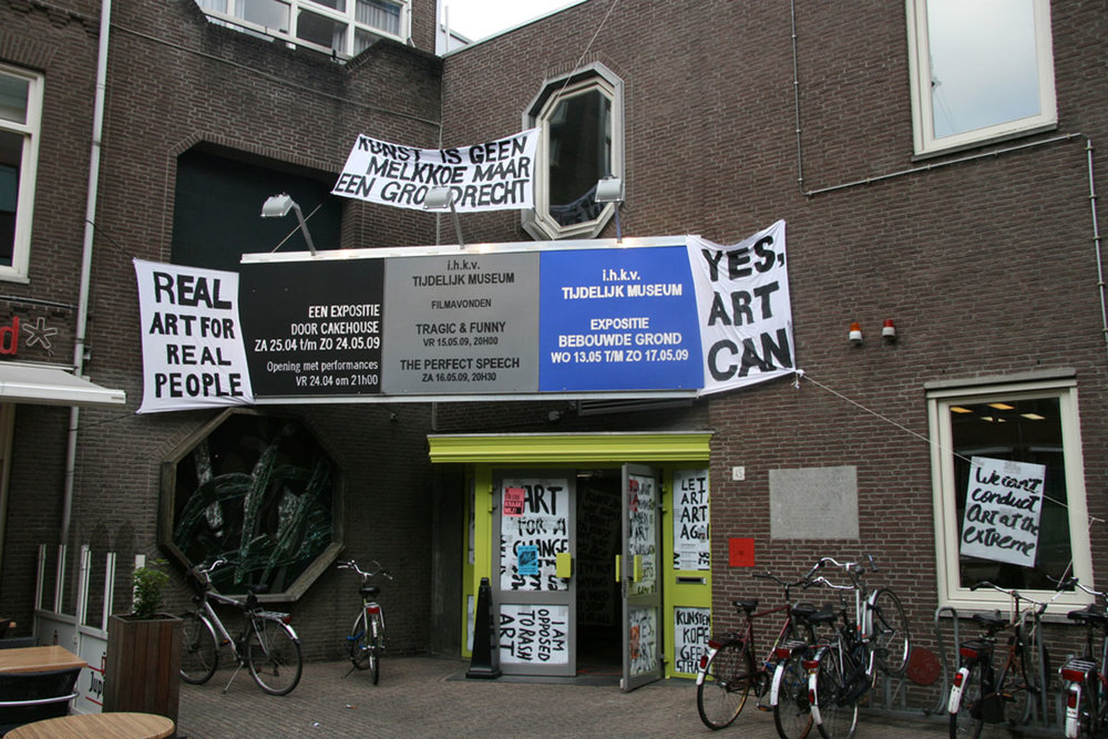  Brakke Grond, facade with banners of Temporary Museum Amsterdam 