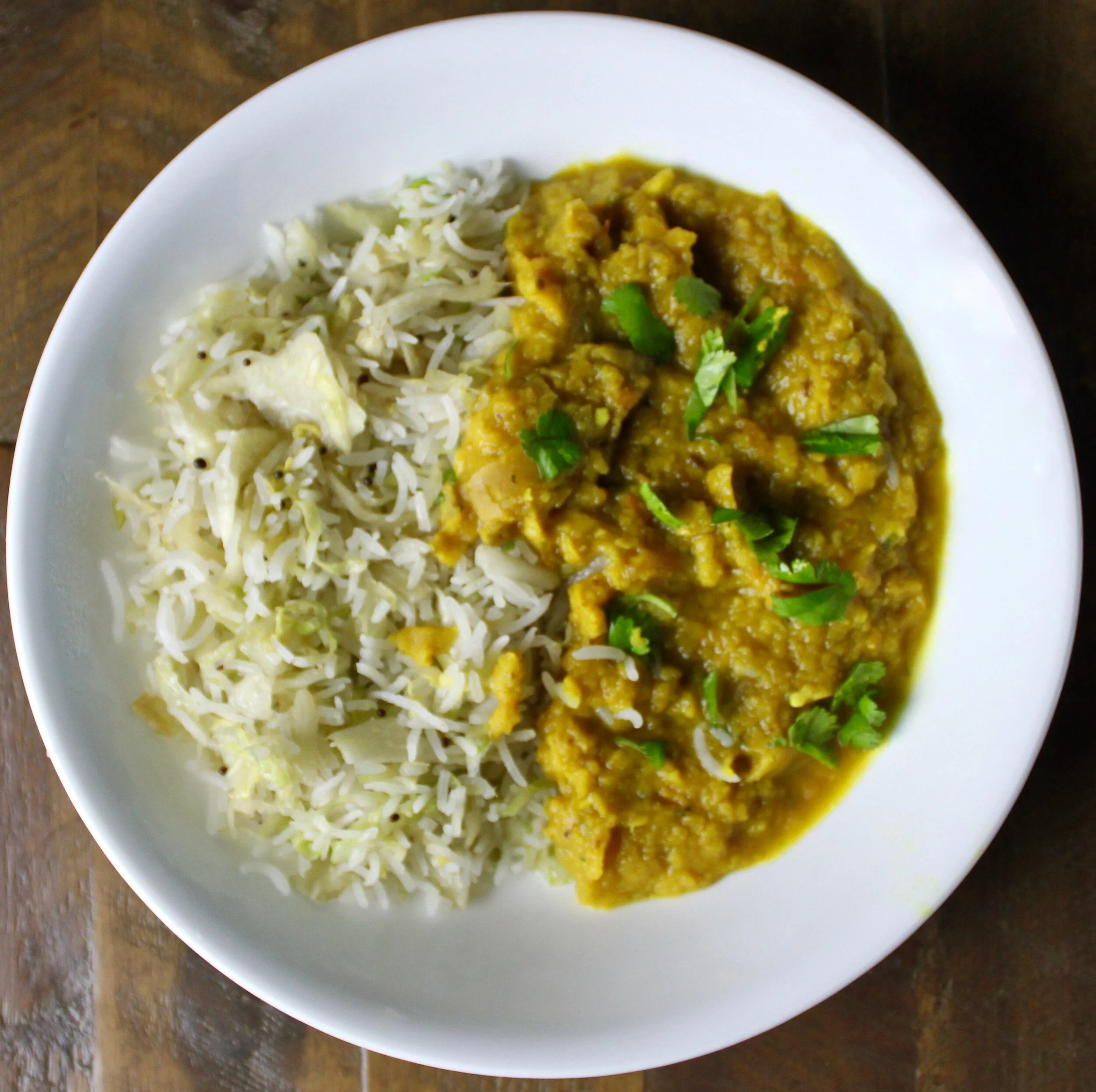 Yellow Lentil with Cabbage Rice 