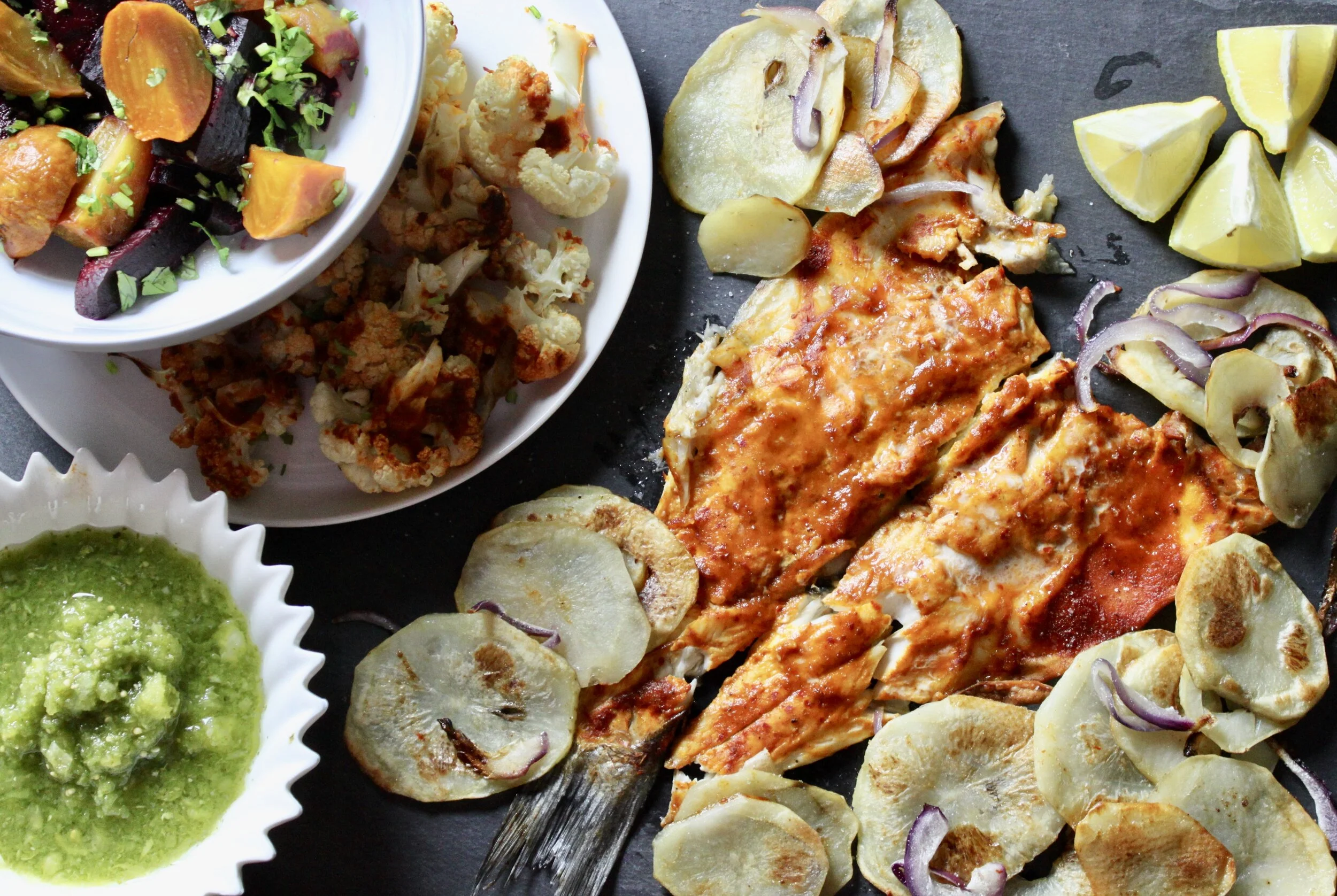 Baked Branzini in Guajillo Adobo 