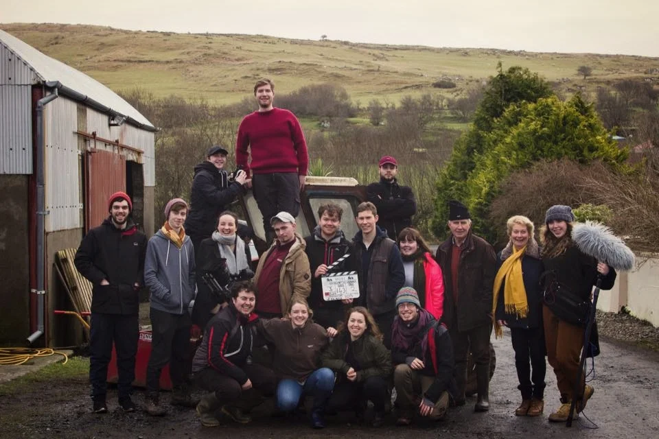 The cast and crew of Backwater on the final day of shooting, February 10th 2018. Photo by Freddie Greenall.
