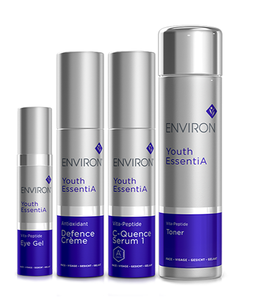 YOUTH ESSENTIA RANGE: CONTAINS THE UNIQUE AND PREMIUM VITAMIN STEP-UP SYSTEM.