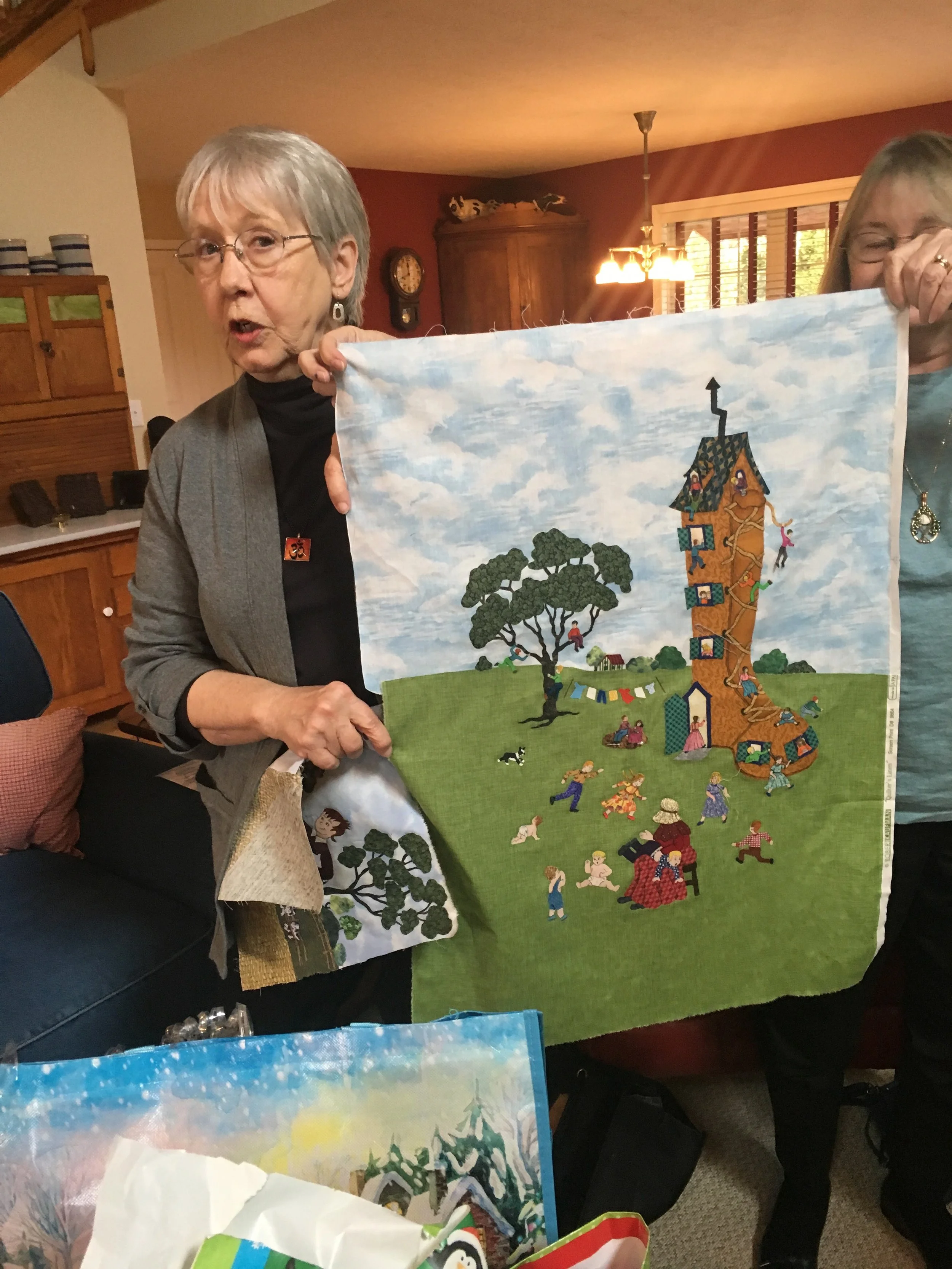 We were all excited to know that “LINDA is BACK” AND THIS TIME IT WILL BE A NURSERY Ryme story quilt. One hilarious block after another.