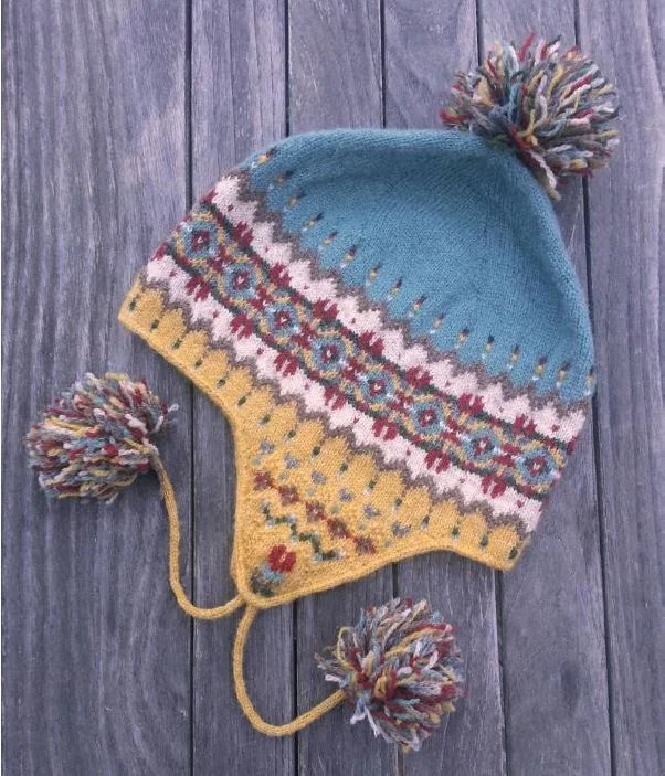Chullo knit in Fair Isle style with Shetland wool yarn