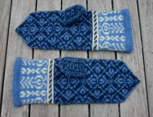 Fair Isle knitting patterns-Tulip Mittens Knitting Pattern PDF