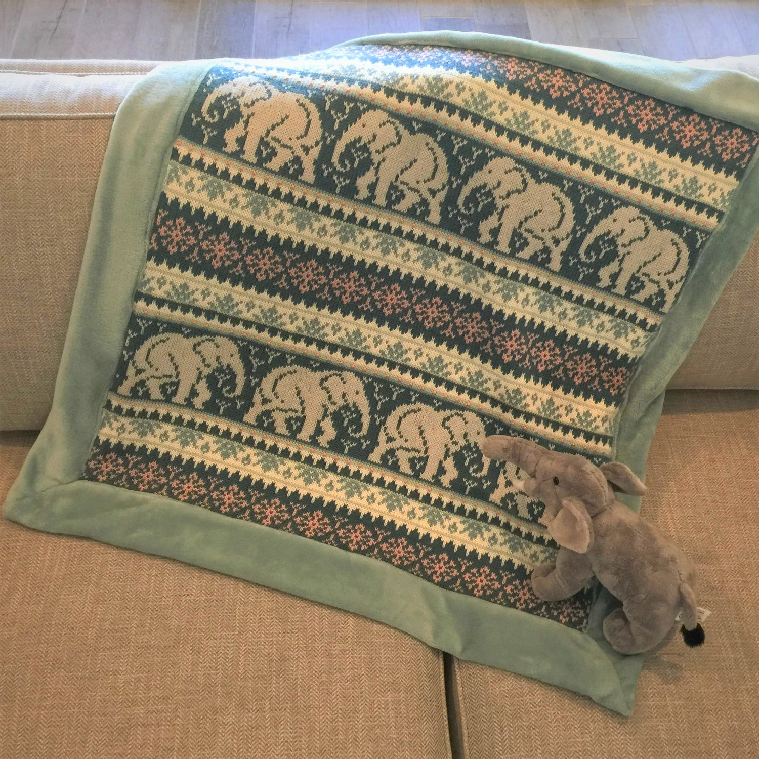 Fair Isle Knitting Patterns Baby Elephant Blanket Knitting Pattern PDF