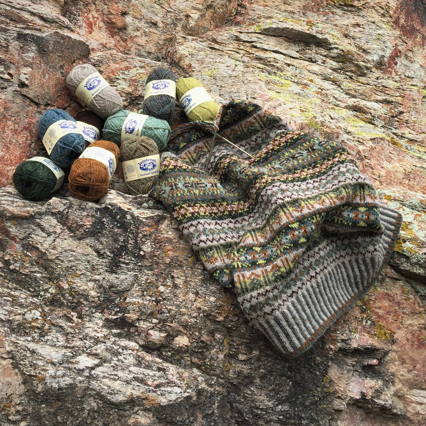 knitting supplies for Canyon Wall a Fair Isle knitting pattern