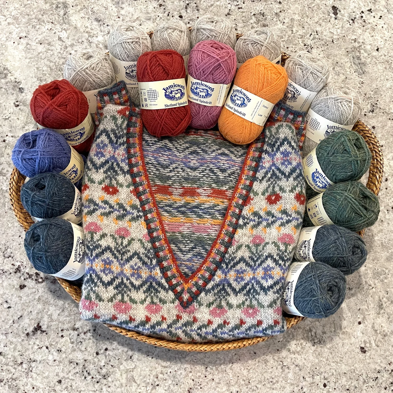 Fair Isle knitting patterns-Poppy Vest knitting pattern