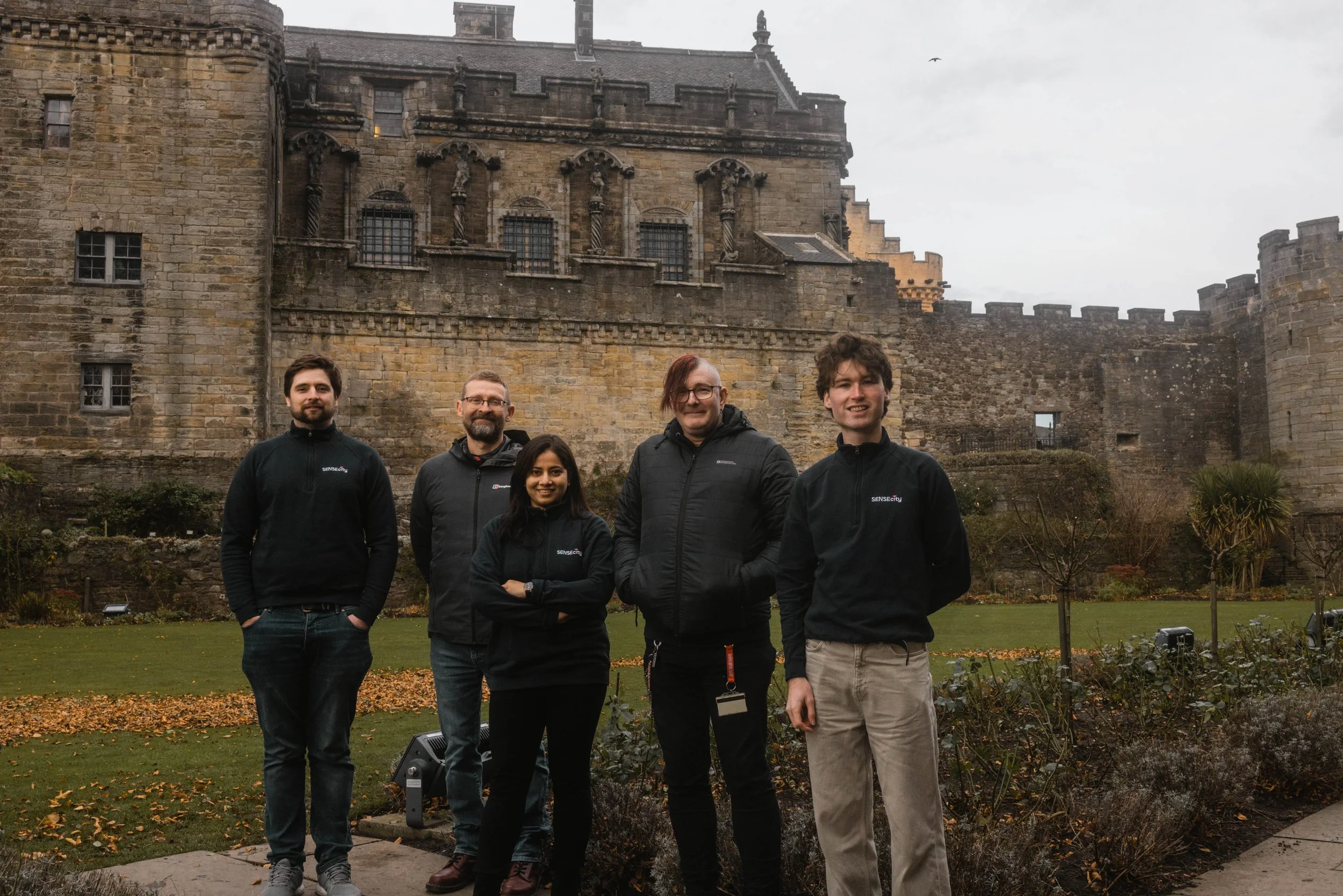 SENSEcity Team at Stirling Castle in November 2021 before Historiscope was installed.