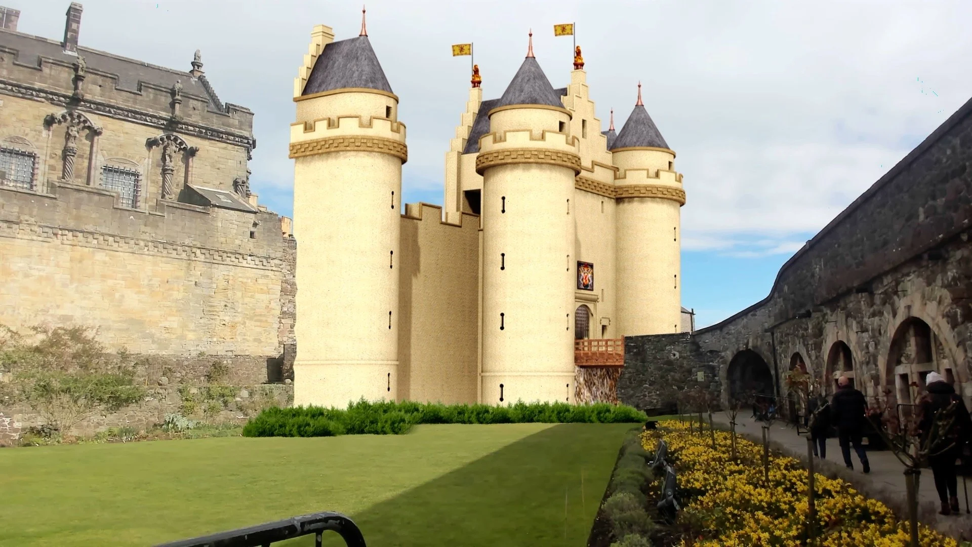 Digital Reconstruction of the Forework towers at Stirling Castle which forms a part of the AR experience