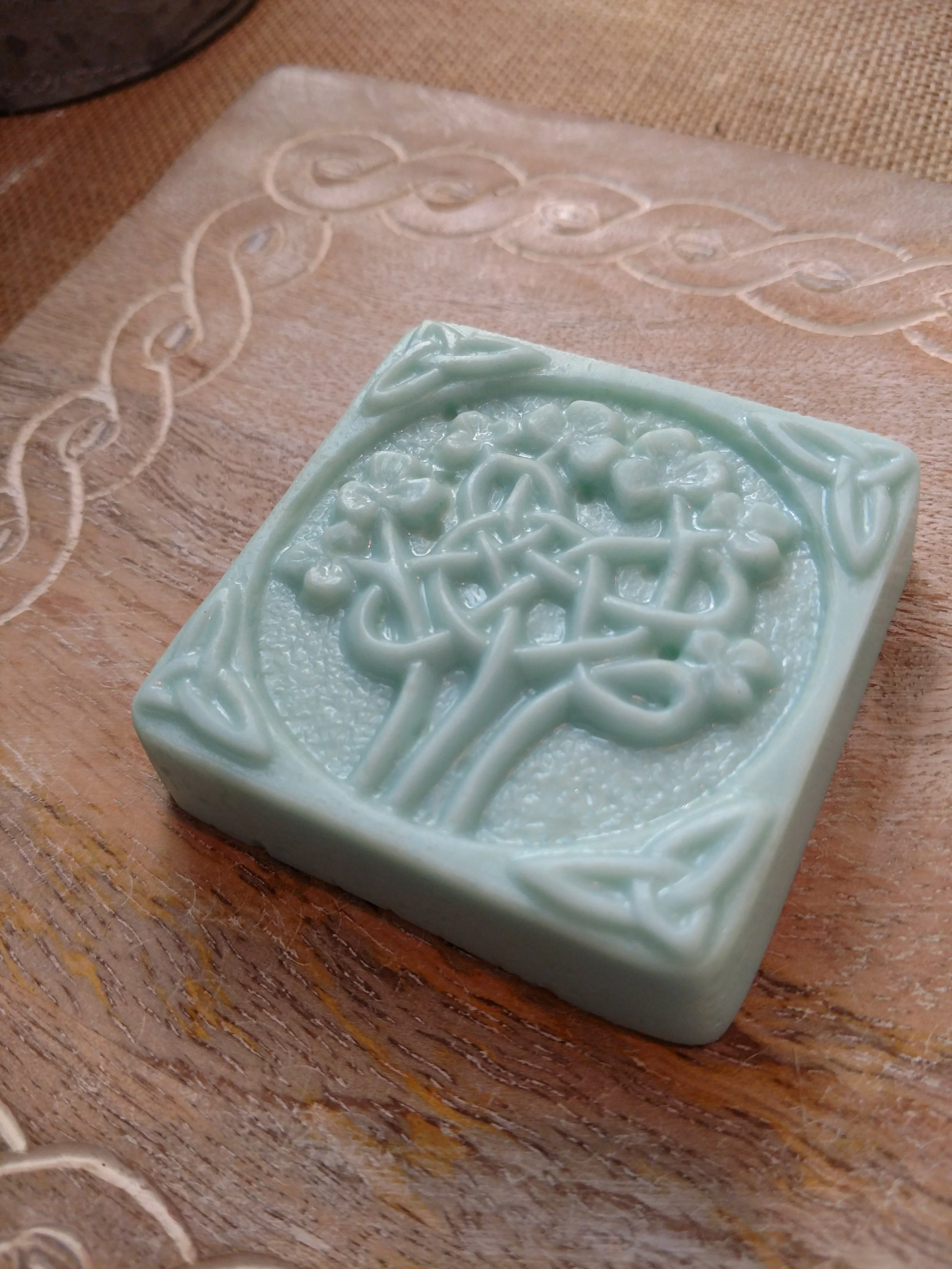 Celtic Clovers Square Bar Soap