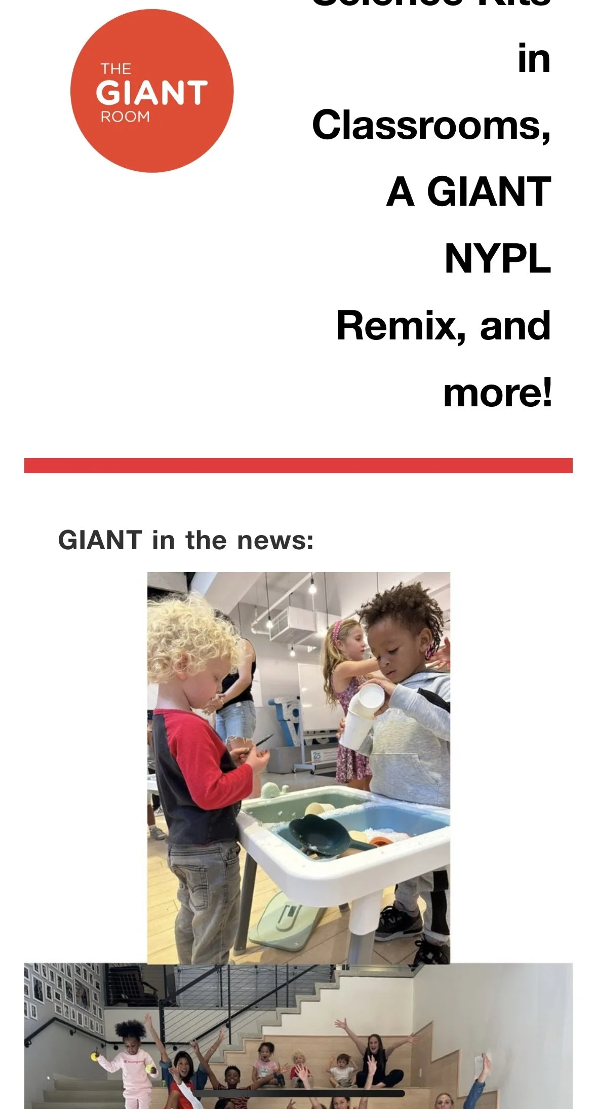 Creative Sensory Play, GIANT Science Kits in Classrooms, A GIANT NYPL Remix, and more!