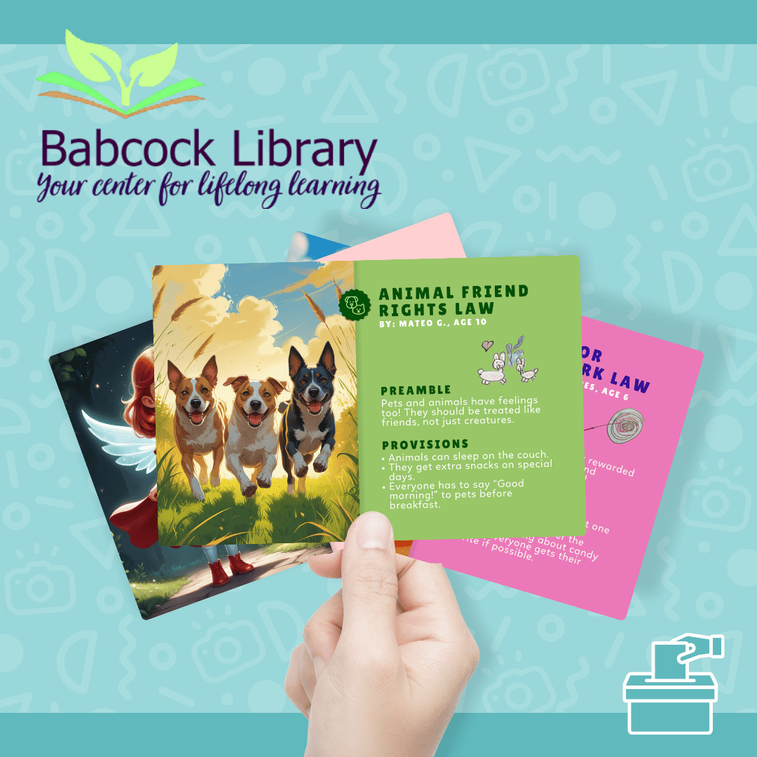 Create Laws of the Land Trading Cards at Babcock Public Library