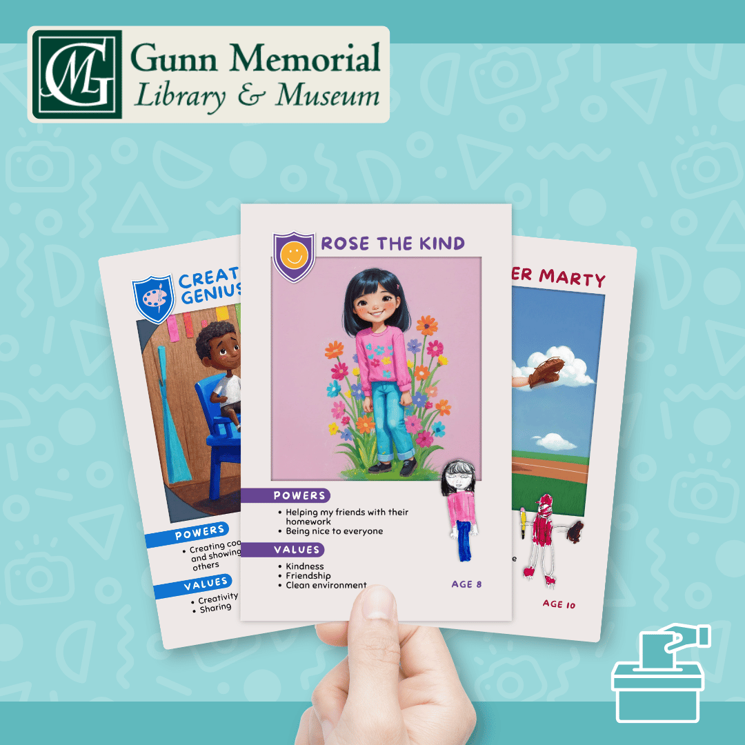 Make Community Self-Portraits Trading Card at Gunn Memorial Public Library