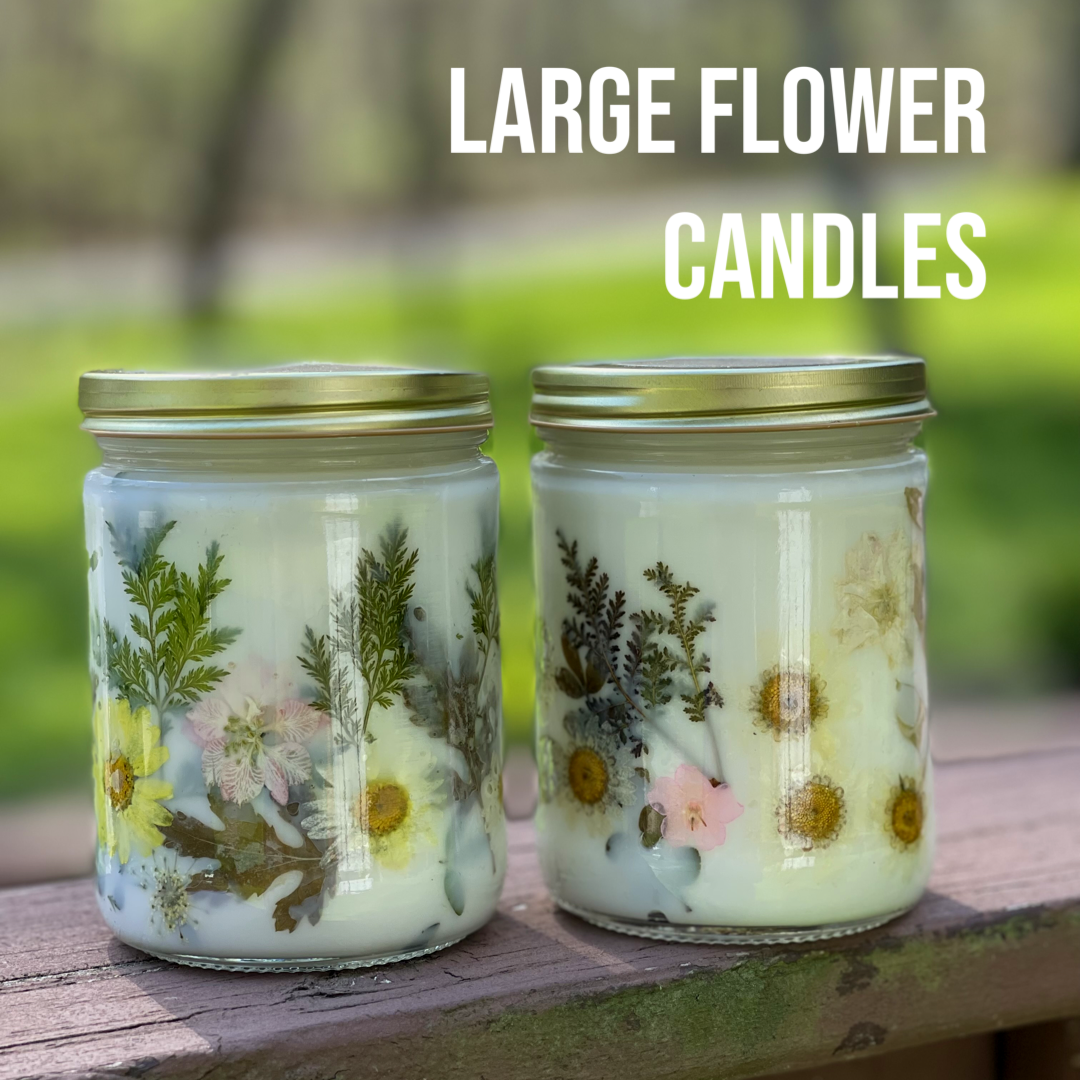 Large Pressed Flower Candle — Elle & Jo Tea Co.
