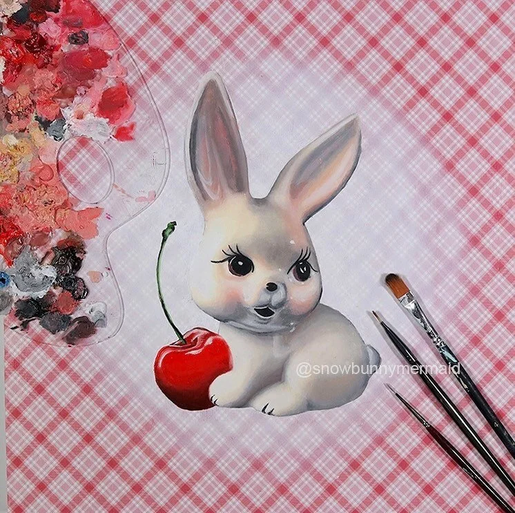 Carrots shmarrots&hellip;Why not cherries? Another little original for @artspot.yyc . I&rsquo;ve got a large series of original paintings on paper, then on board for the Under 100. You&rsquo;ll be able to buy my originals for 😱🤗🖤

#artshow #oilpai