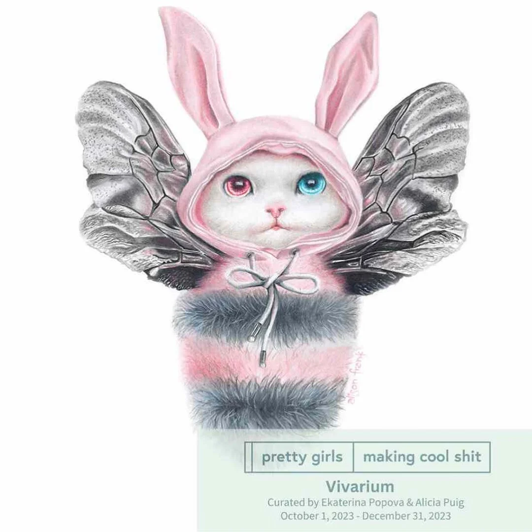 I&rsquo;m excited to have this piece &ldquo;Snowkissed Flight&rdquo; selected for Honorable Mention in a new show called &ldquo;Vivarium&rdquo; hosted by @prettygirlsmakingcoolshit !! 🤘🏻🖤 It runs Oct 1st - Dec 31st.

This piece has been really spe