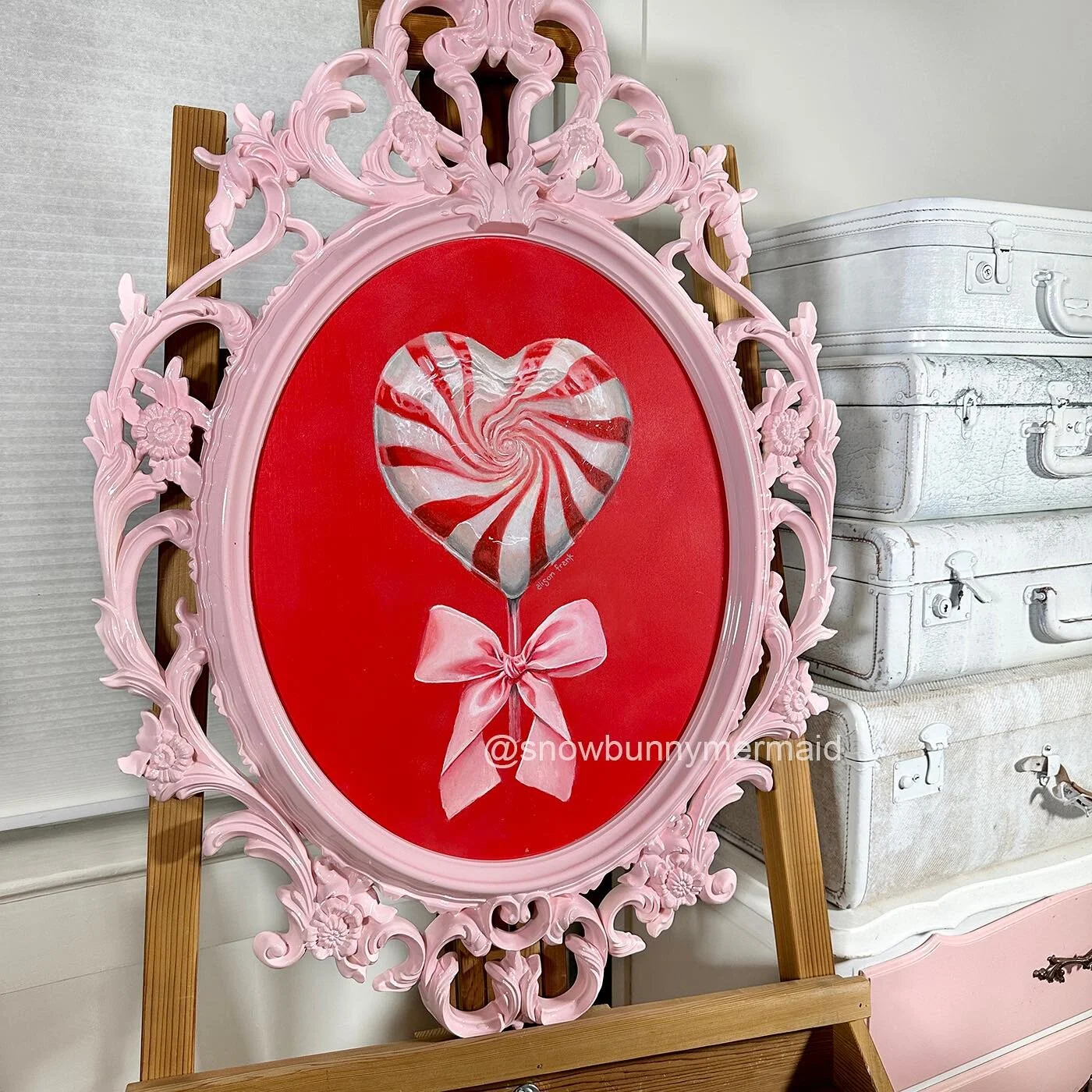 Ticket giveaway! 

I feel like it&rsquo;s tradition for me to paint the peppermint heart (that I created a while back) for the Under100 Artshow @artspot.yyc . This painting is available there. Show opens tomorrow at 5pm and runs all weekend. 🍭🎨

Ti