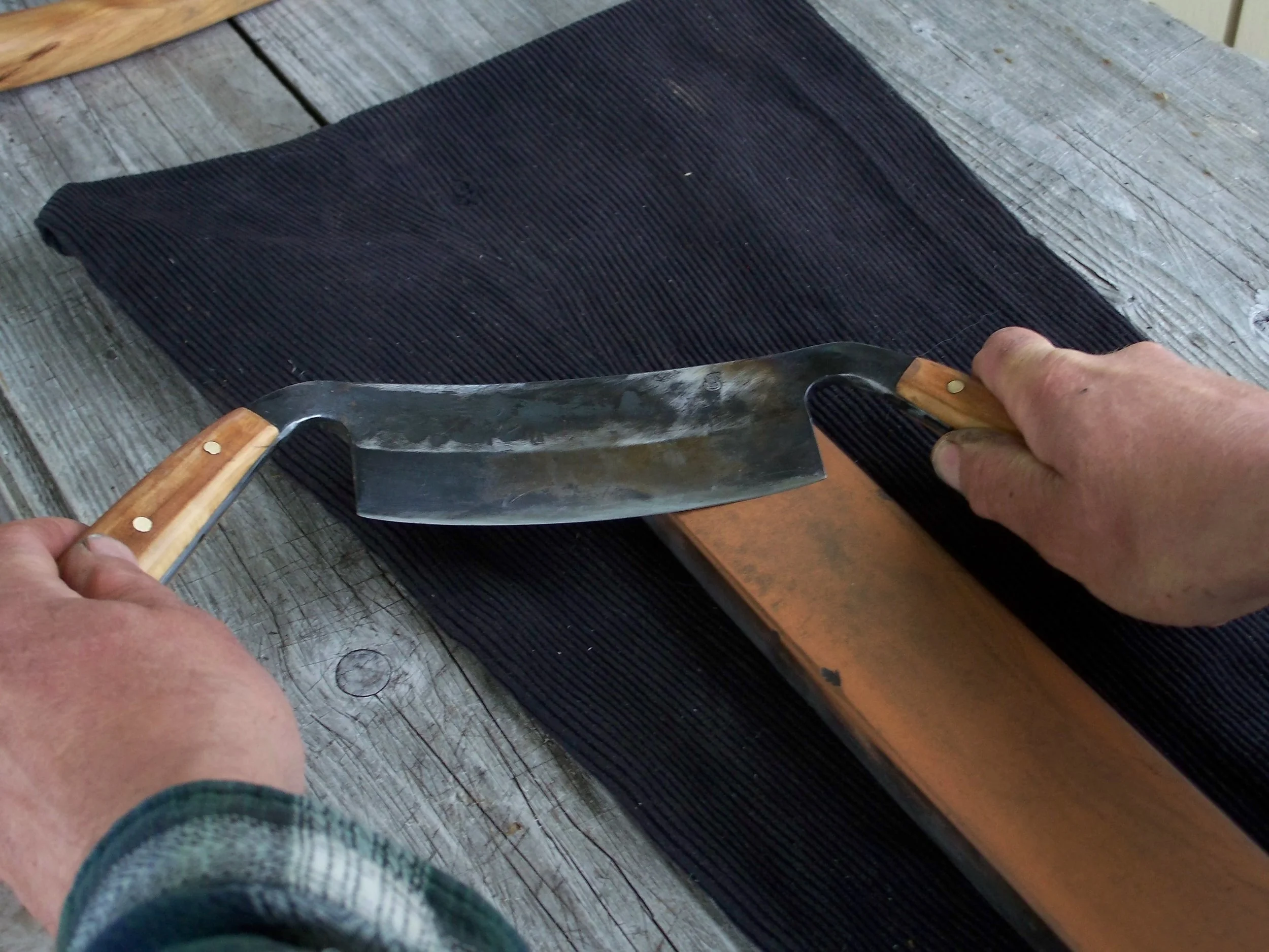 Hand forged draw knife.