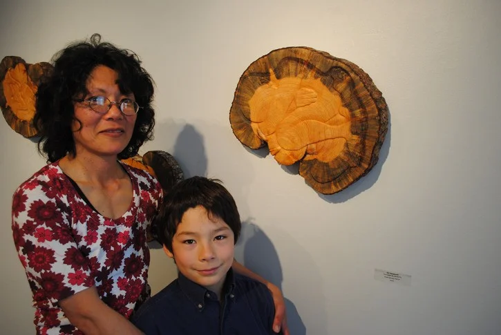 Aki Yamamoto’s solo show of carving reliefs and wood block prints, “ A Forest Falls ”.