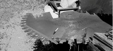 Lumber mill high carbon saw blade steel.