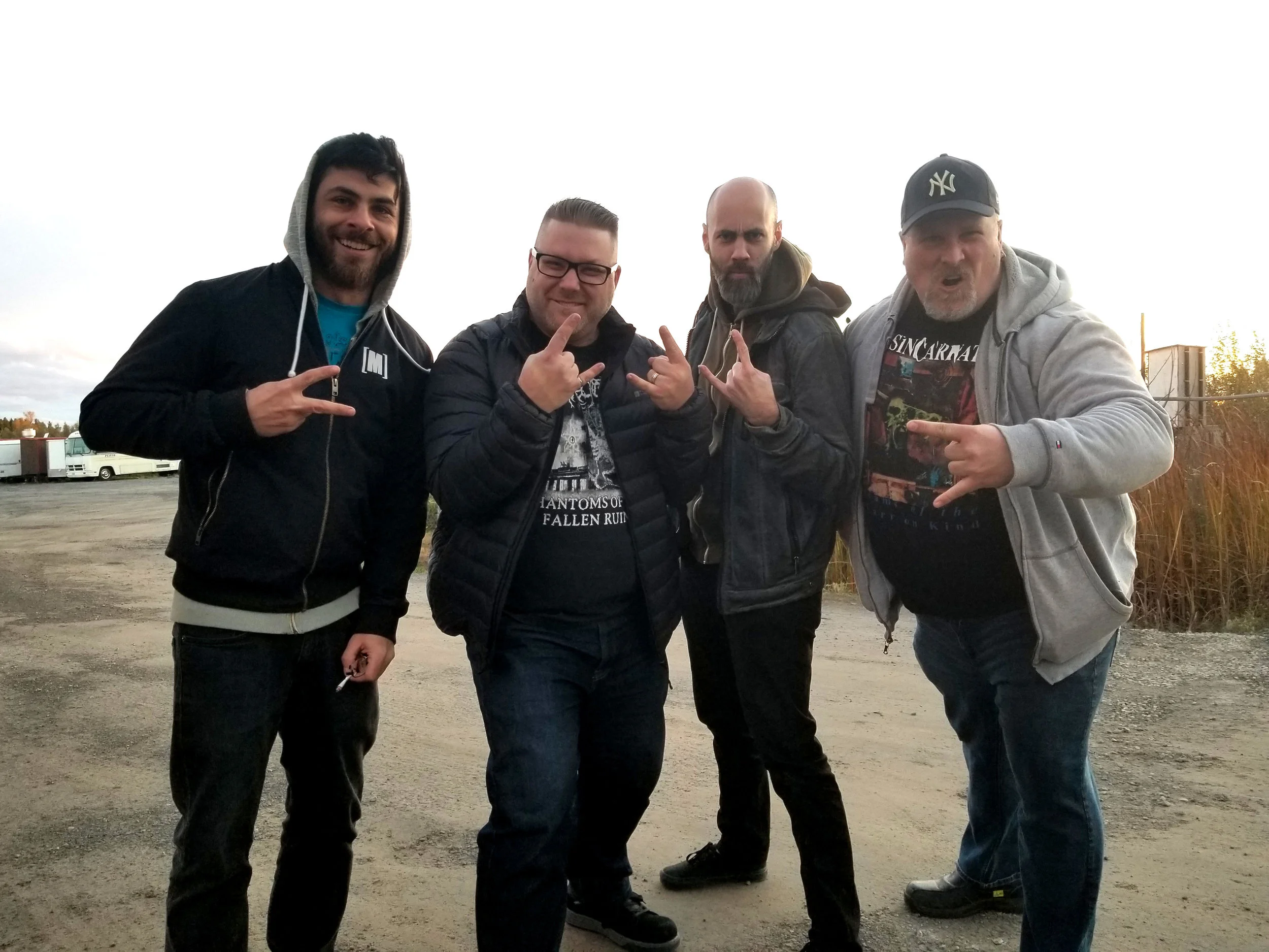 Left to right: Jeff Mahfoud, Neil Grandy (former drummer, Dichotic), Billy Stever, Jeff Caulder (former guitarist, Dichotic)