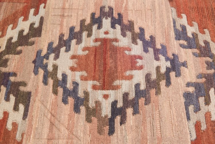 detail of weft wrapped/twined rug