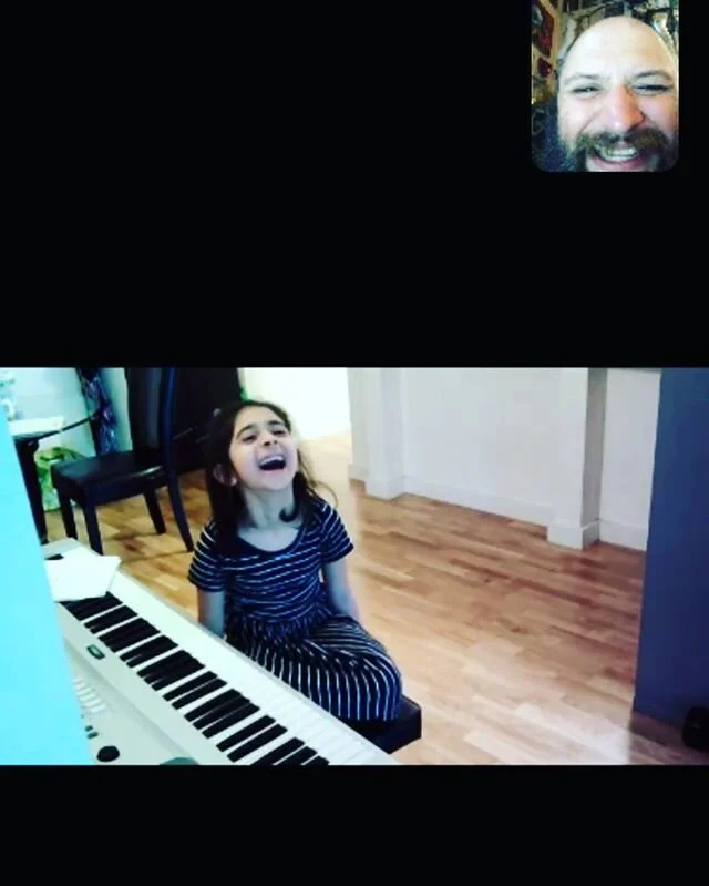 Student Updates: Vinisha is such a spunky kid .. here she is being a goof after a very good #musiclesson where she learned how to write #chordprogressions and displayed her mastery of all 12 keys in the #cycleof4ths - by next week she will be enterin