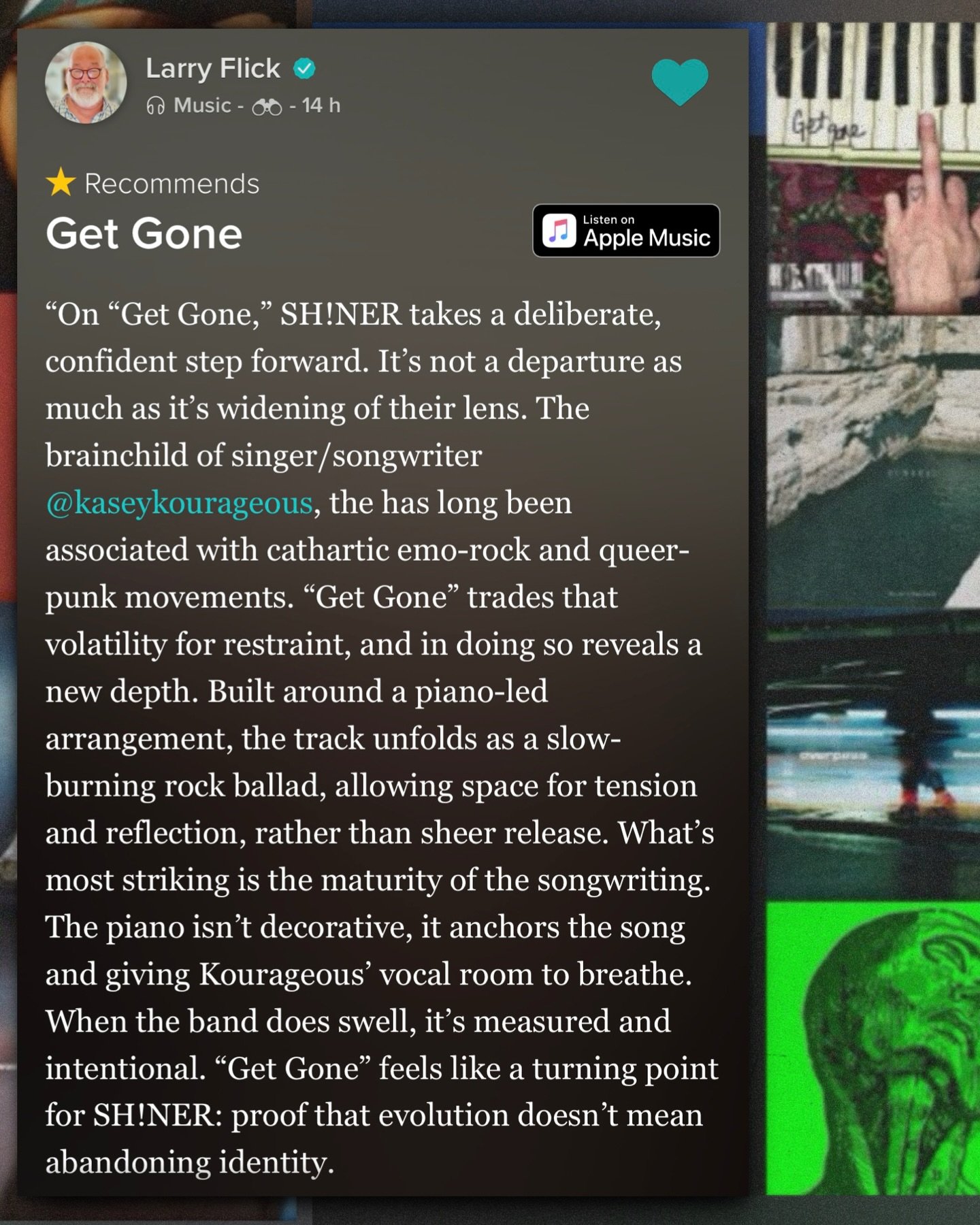 A week ago we dropped a single! WHAT ARE PEOPLE SAYING ?? 👀 Well, the reviews are mixed but we think it&rsquo;s a banger. Check it out + let us know! 🖤 &ldquo;GET GONE&rdquo; out now 🥀🕯️

A special thanks to @larry_flick for the kind words + thou