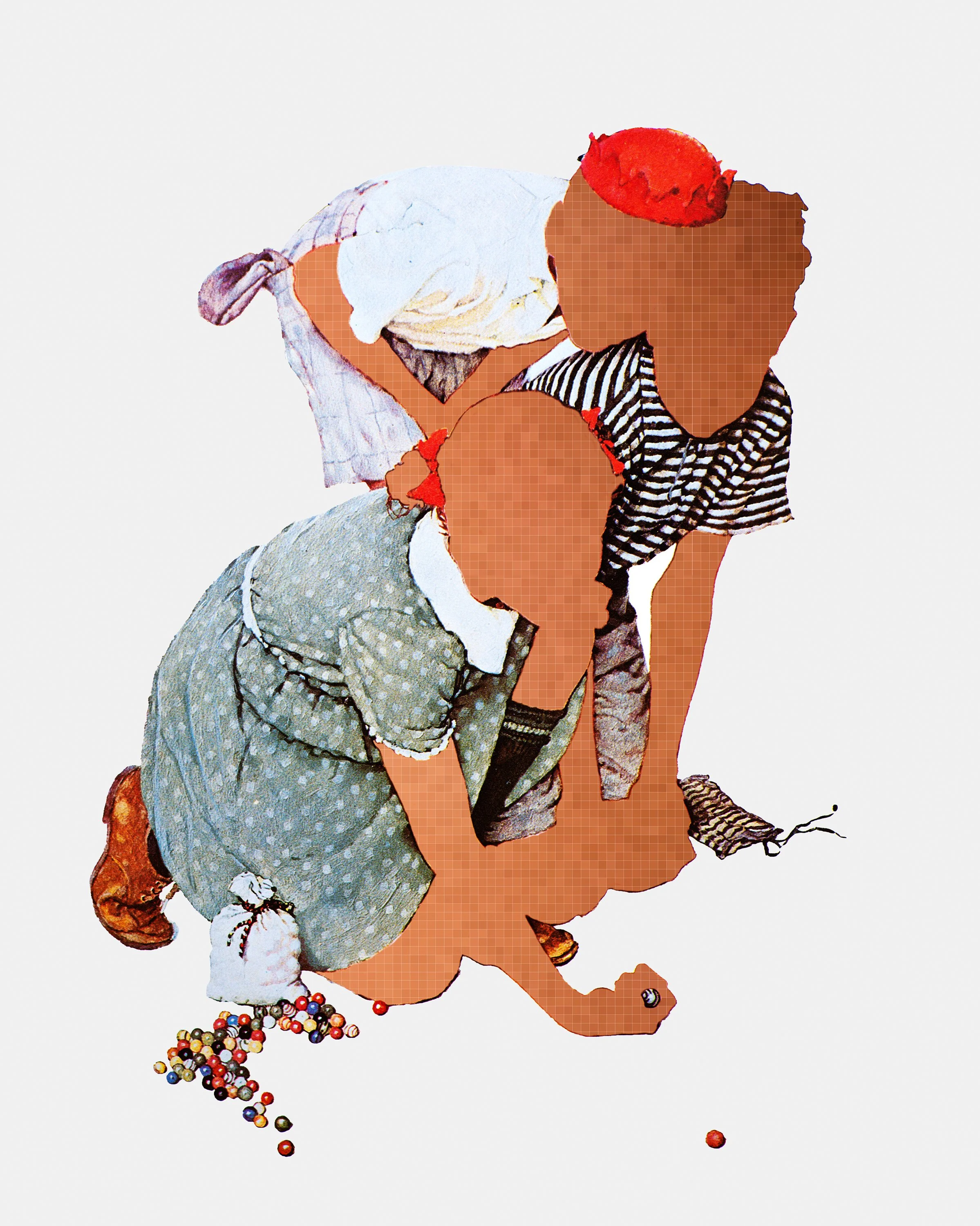 The Marbles Champ, after Rockwell (pixels of my skin), 2022