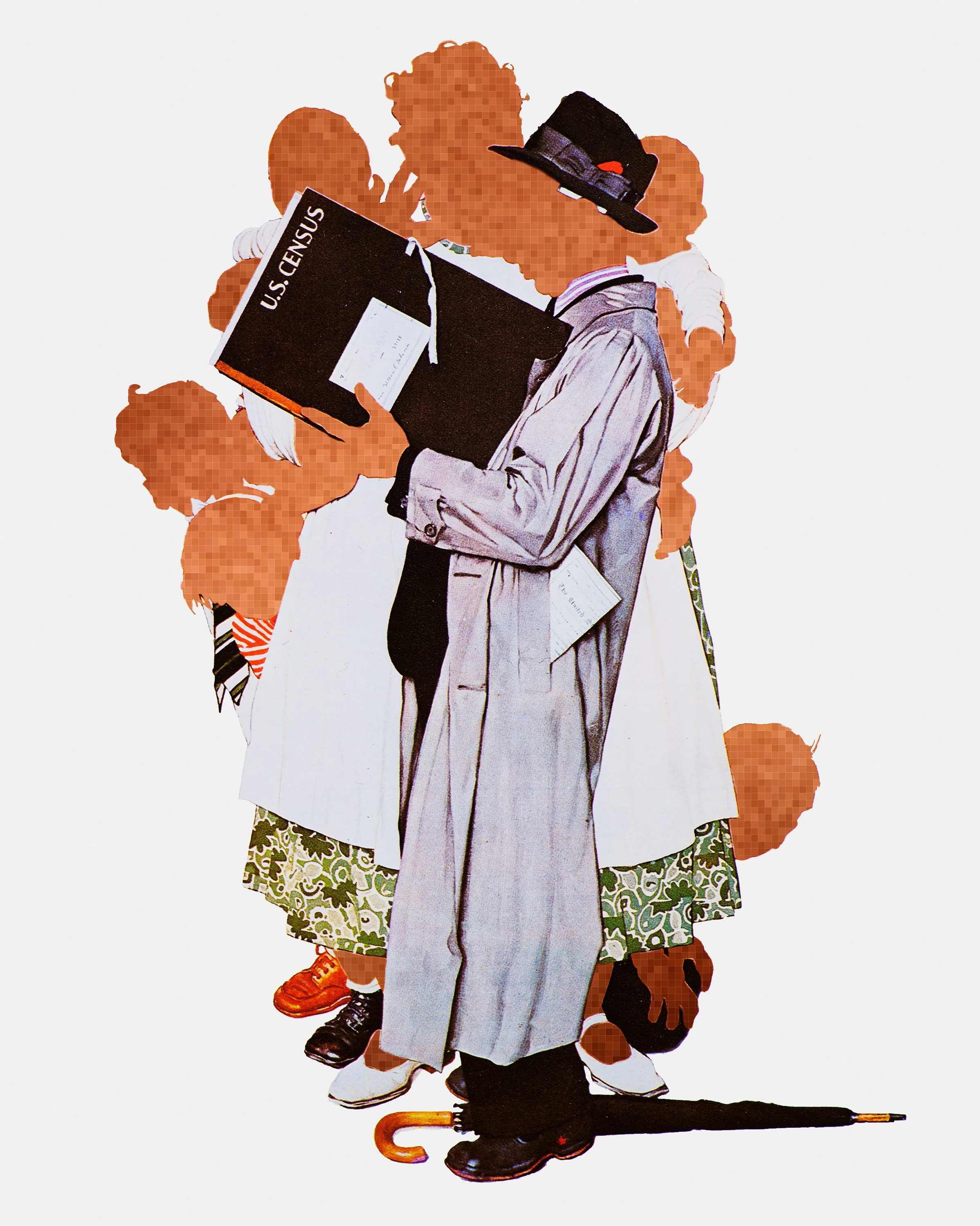 The Census Taker, after Rockwell (pixels of my mother's skin), 2022