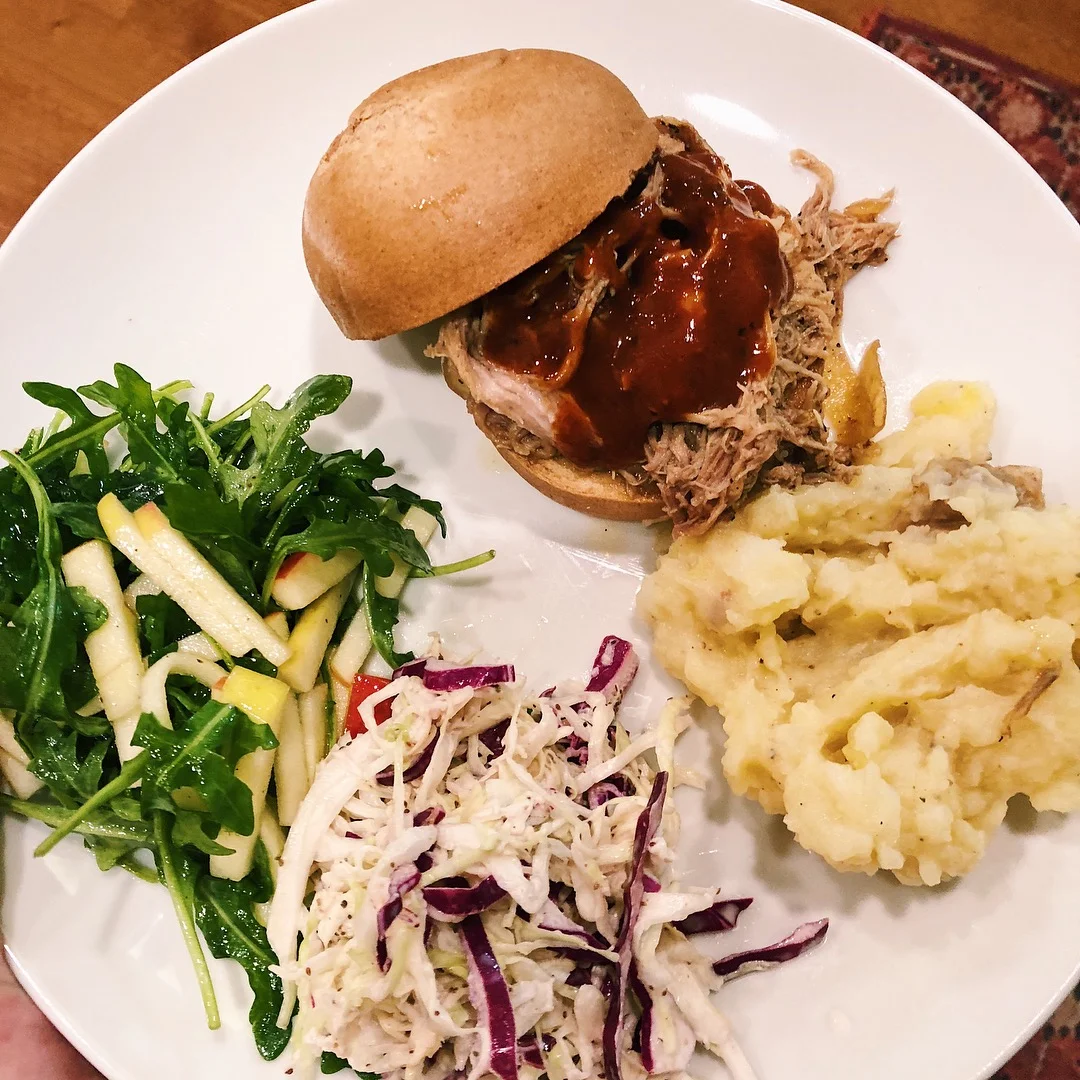 SLOW COOKER PORK WITH APPLE SLAW