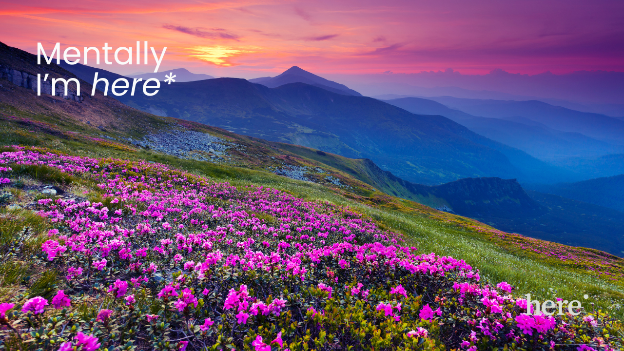 Mentally I'm here* Zoom background (mountain)