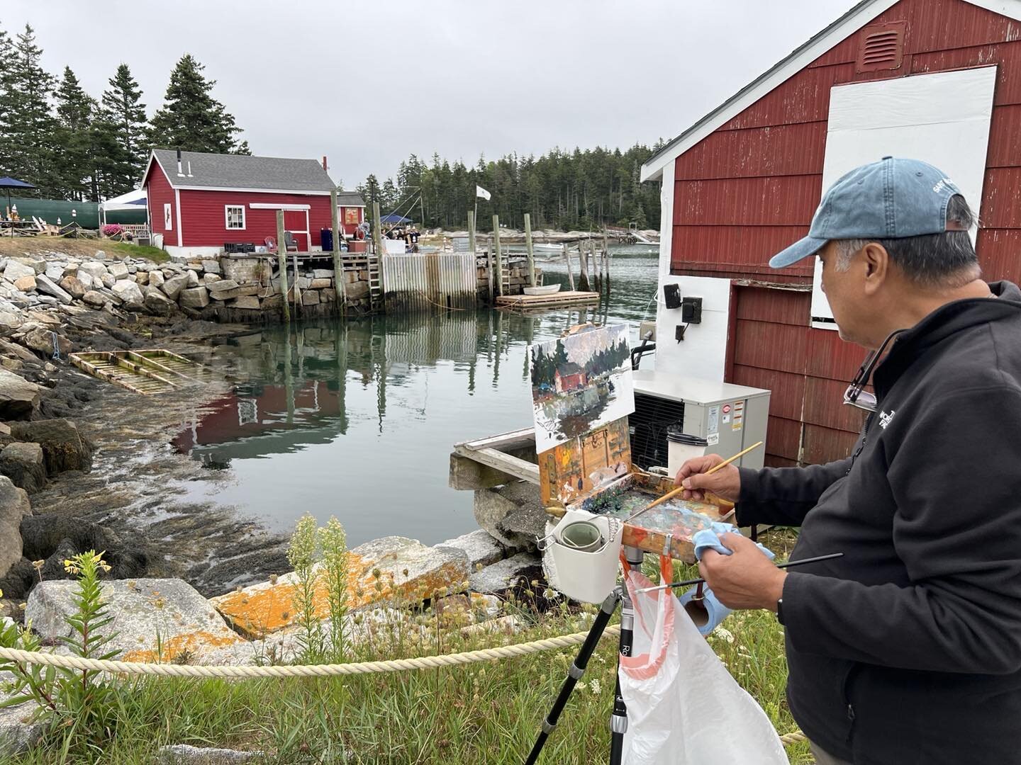 Plein air painting in Maine