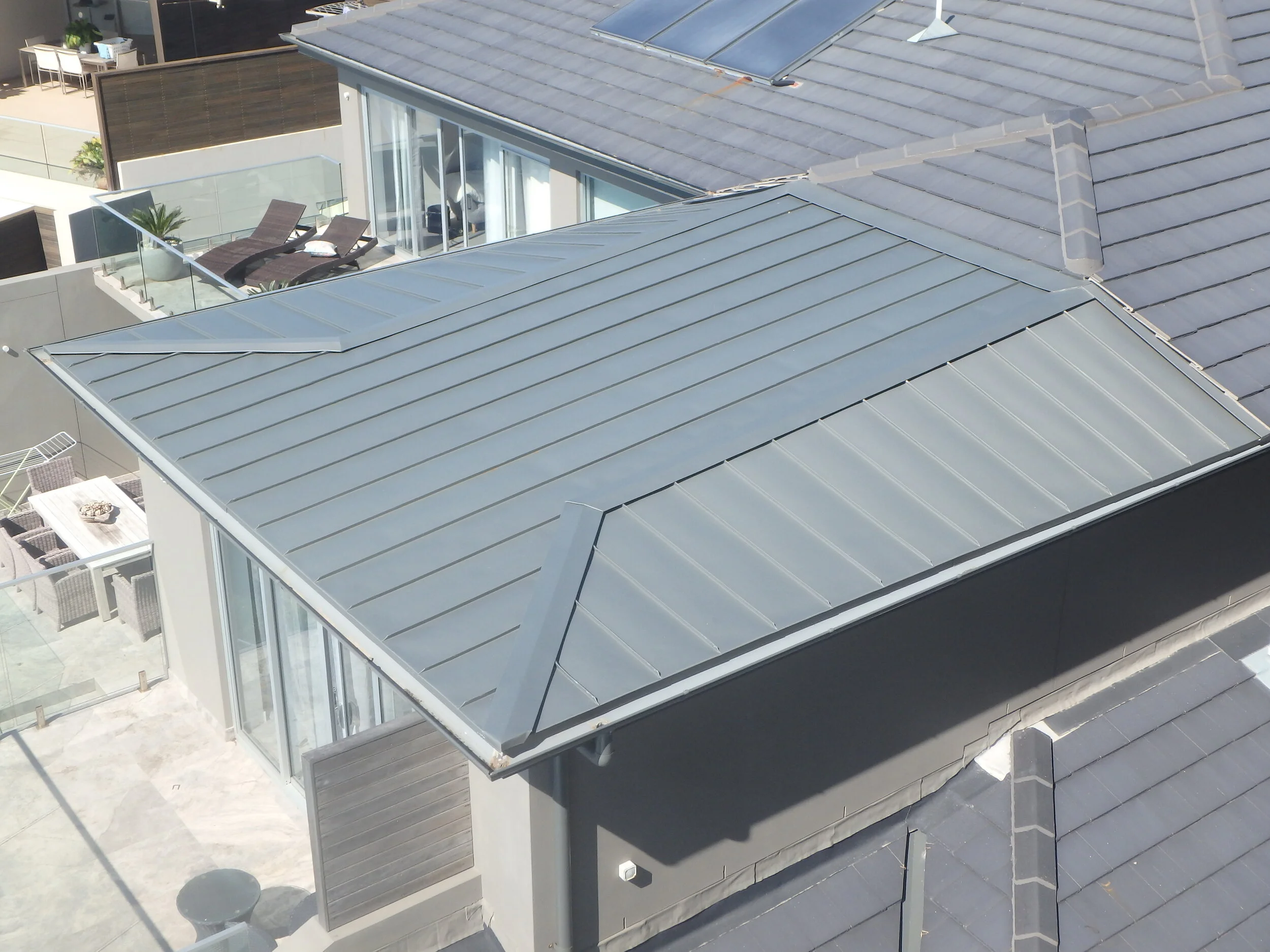 vm quartz zinc architectural standing seam roof cladding, Northern Beaches, Sydney