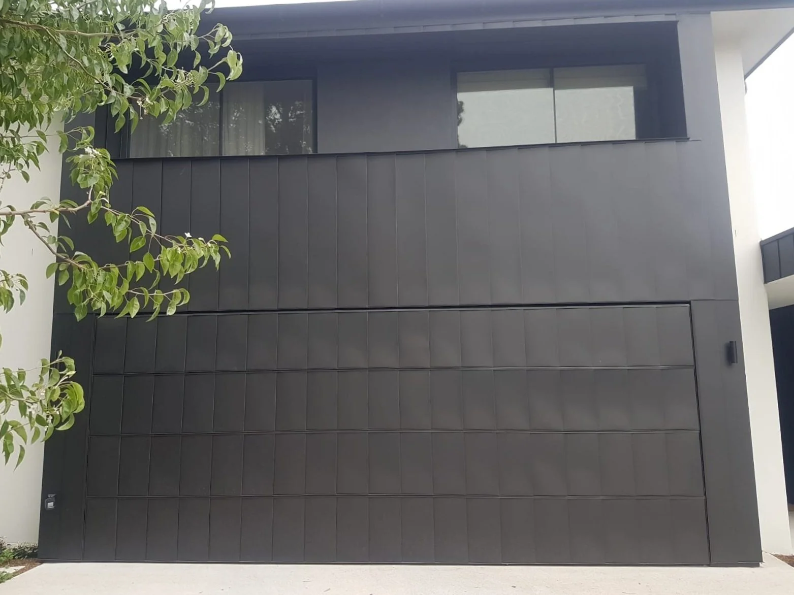 Prefa Aluminium Flat Lock Cladding on garage door