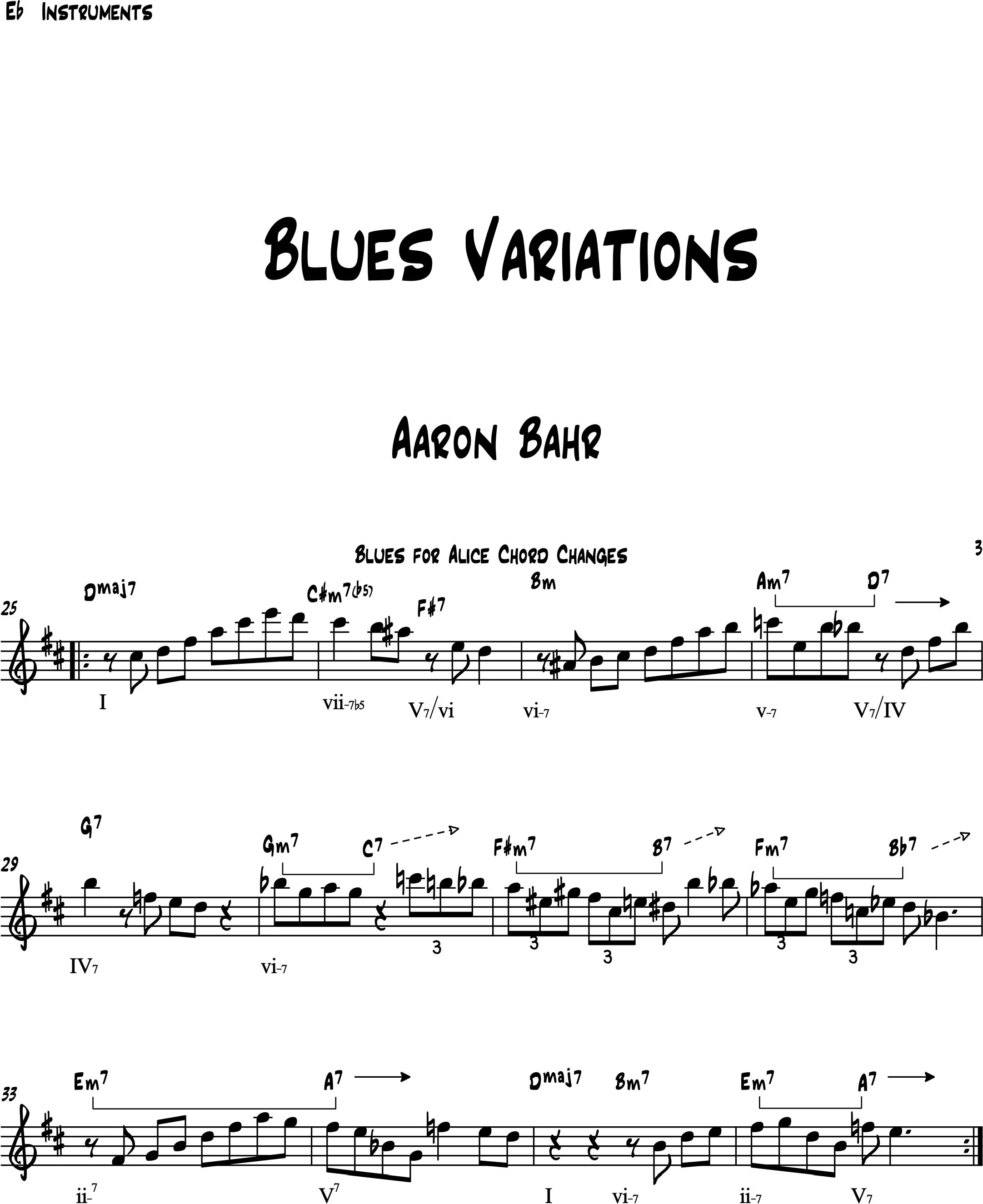 Jazz Blues Forms (Eb Instruments)