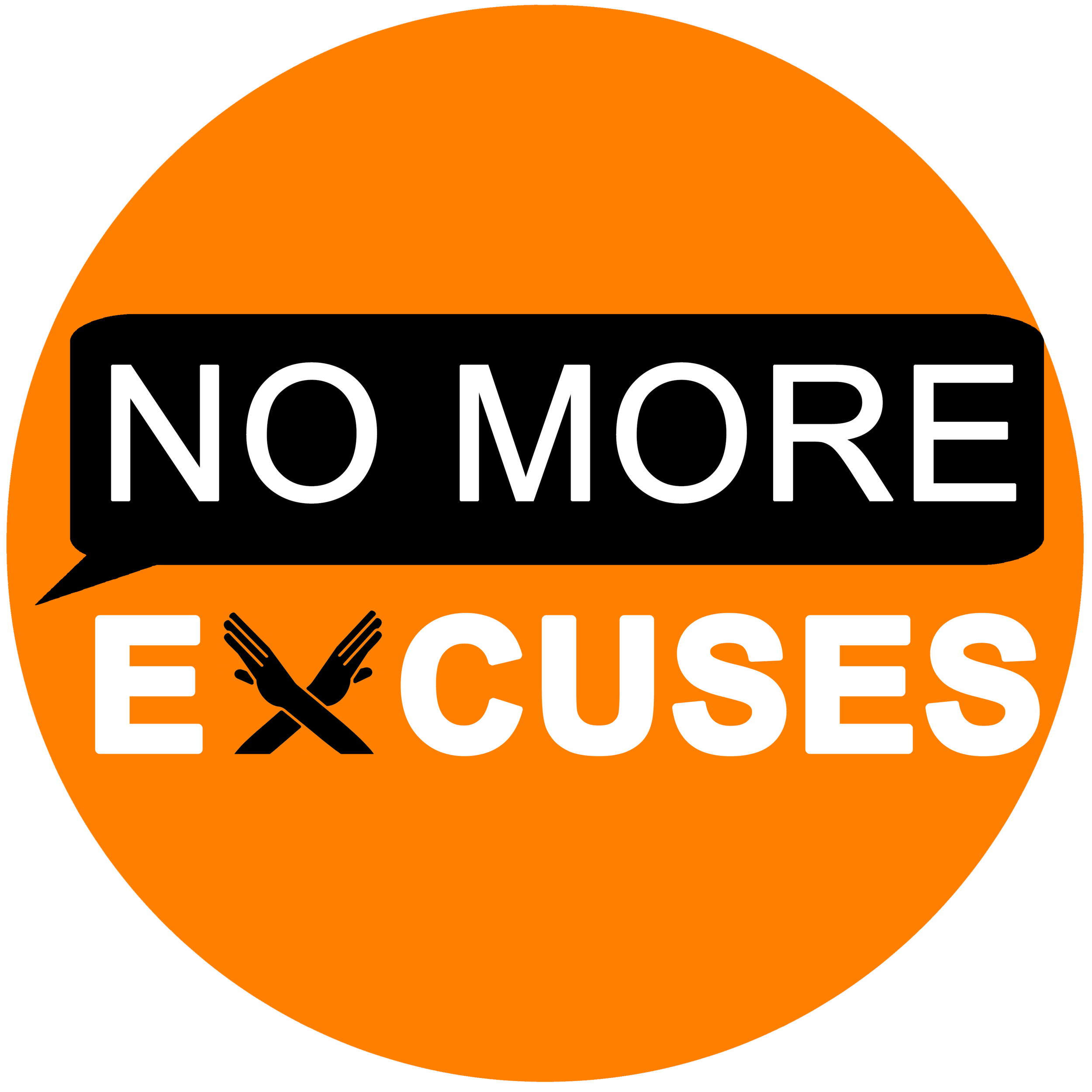 SQ Circle No More Excuses! logo Orange background.png