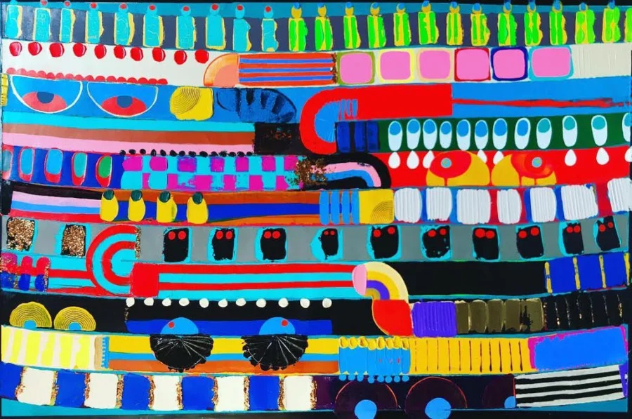"The Onlookers" by Jasminefire acrylic on canvas Atlanta / Los Angeles 2018
