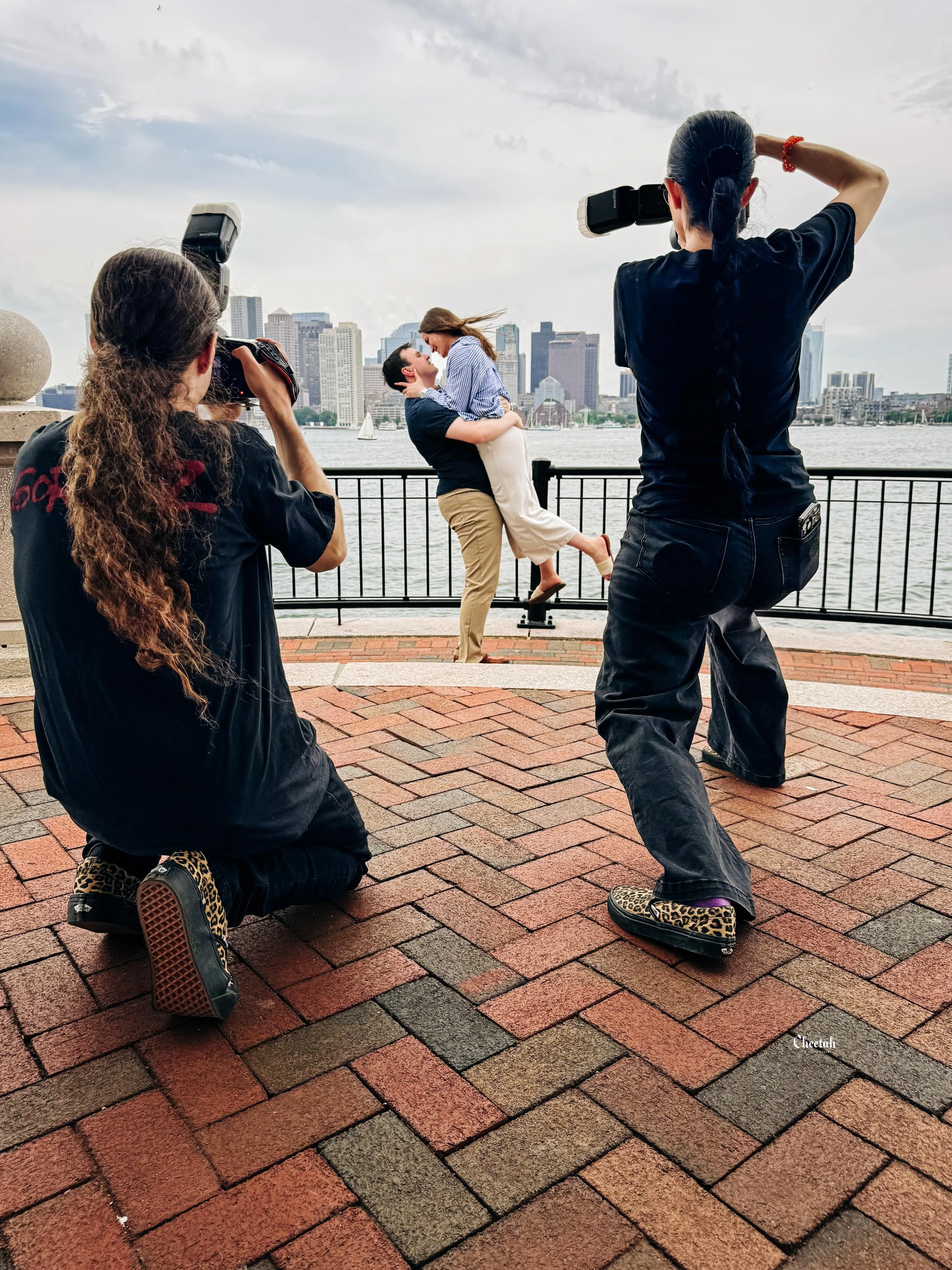 What you see: a perfect proposal.
What you don&rsquo;t see: two photographers in full ninja mode making sure every second is captured. 📸😂

#CheetahDJPhotography #BostonProposal #ProposalPhotographer #BostonEngagement #BehindTheScenes