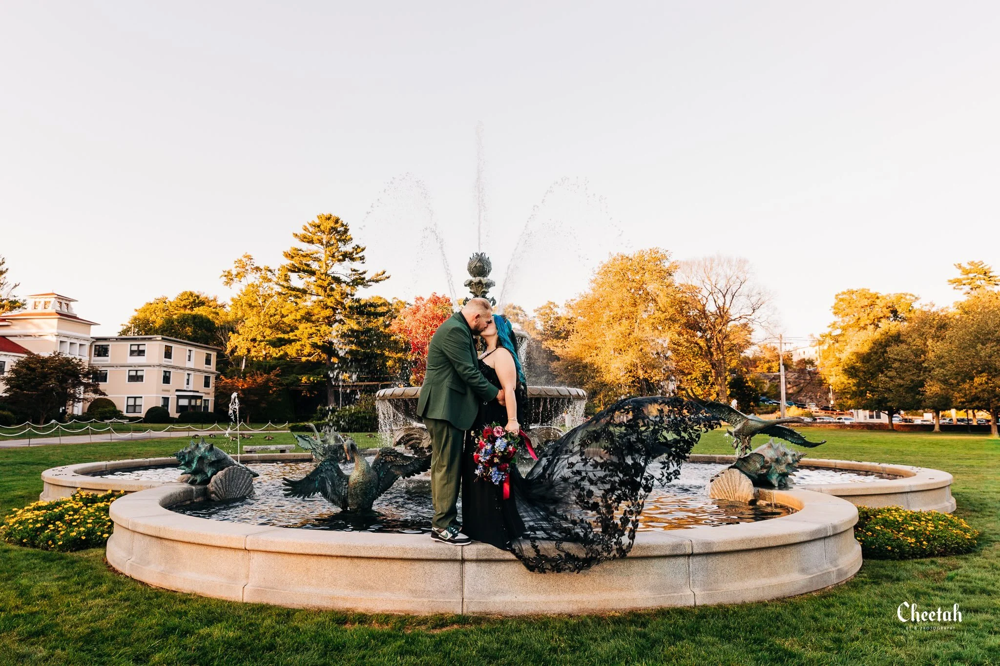 Some love stories deserve a little extra drama. 🖤✨

A fountain, a flowing veil, and a kiss that felt like it stopped time. These are the moments that become family heirlooms for generations.

#CheetahDJPhotography #MassachusettsWeddingPhotographer #
