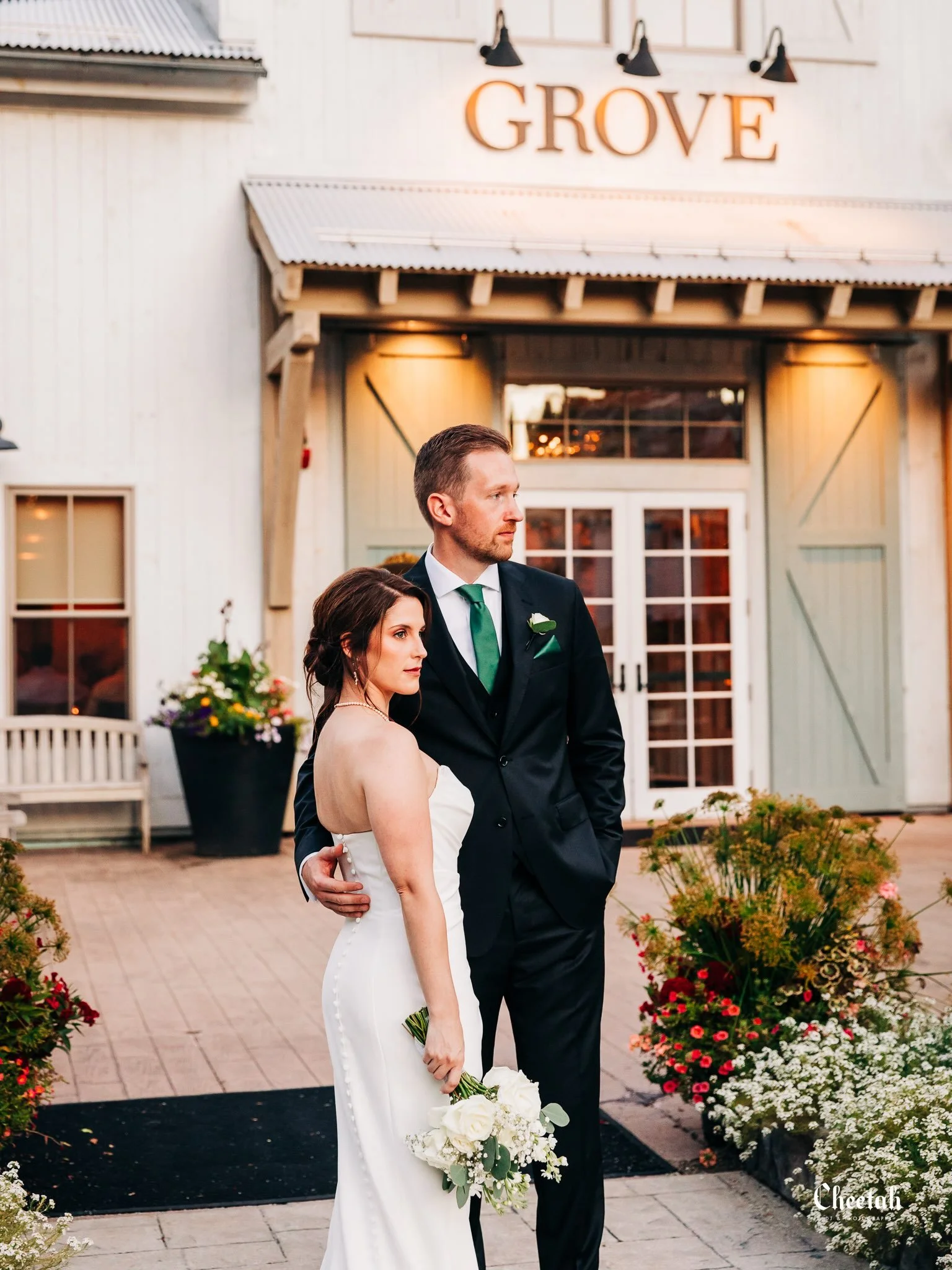 A little more from Eva &amp; Adam&rsquo;s wedding day. 🖤

Golden hour, gorgeous gardens, and these two looking effortlessly perfect in front of The Grove at Briar Barn Inn. ✨

#BriarBarnInnWedding #MassachusettsWeddingPhotographer #NorthShoreWedding