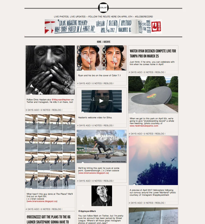 MICRO SITE / LIVE TUMBLR